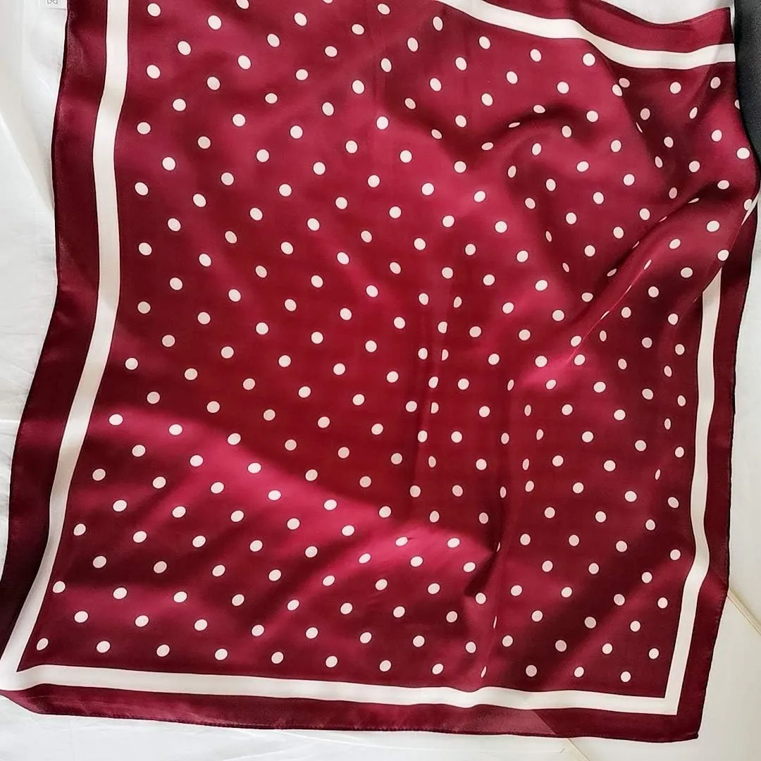 FONYVE Silk Feeling Scarf Medium Square Satin Head Scarf for Women 27.5  27.5 inches