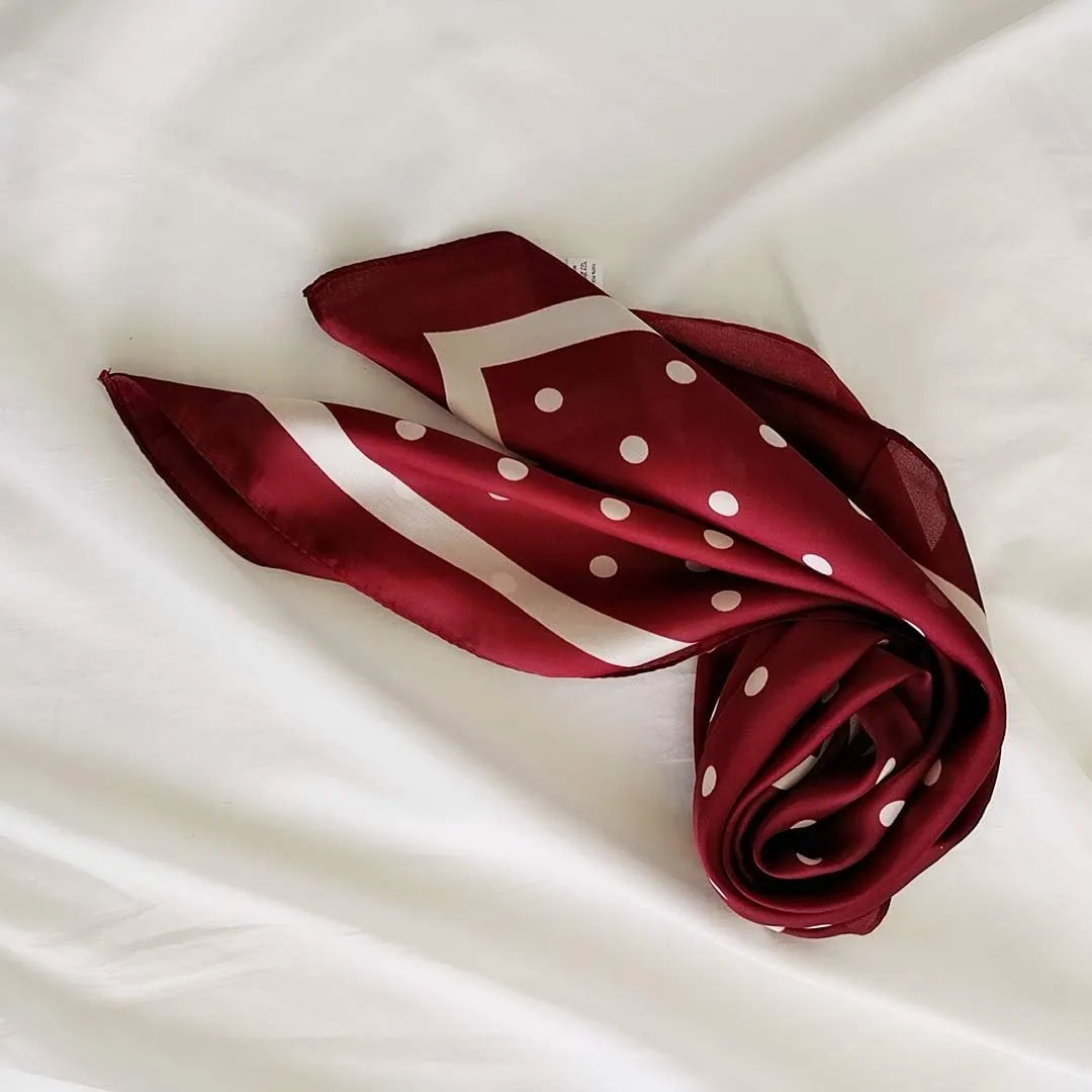 FONYVE Silk Feeling Scarf Medium Square Satin Head Scarf for Women 27.5  27.5 inches