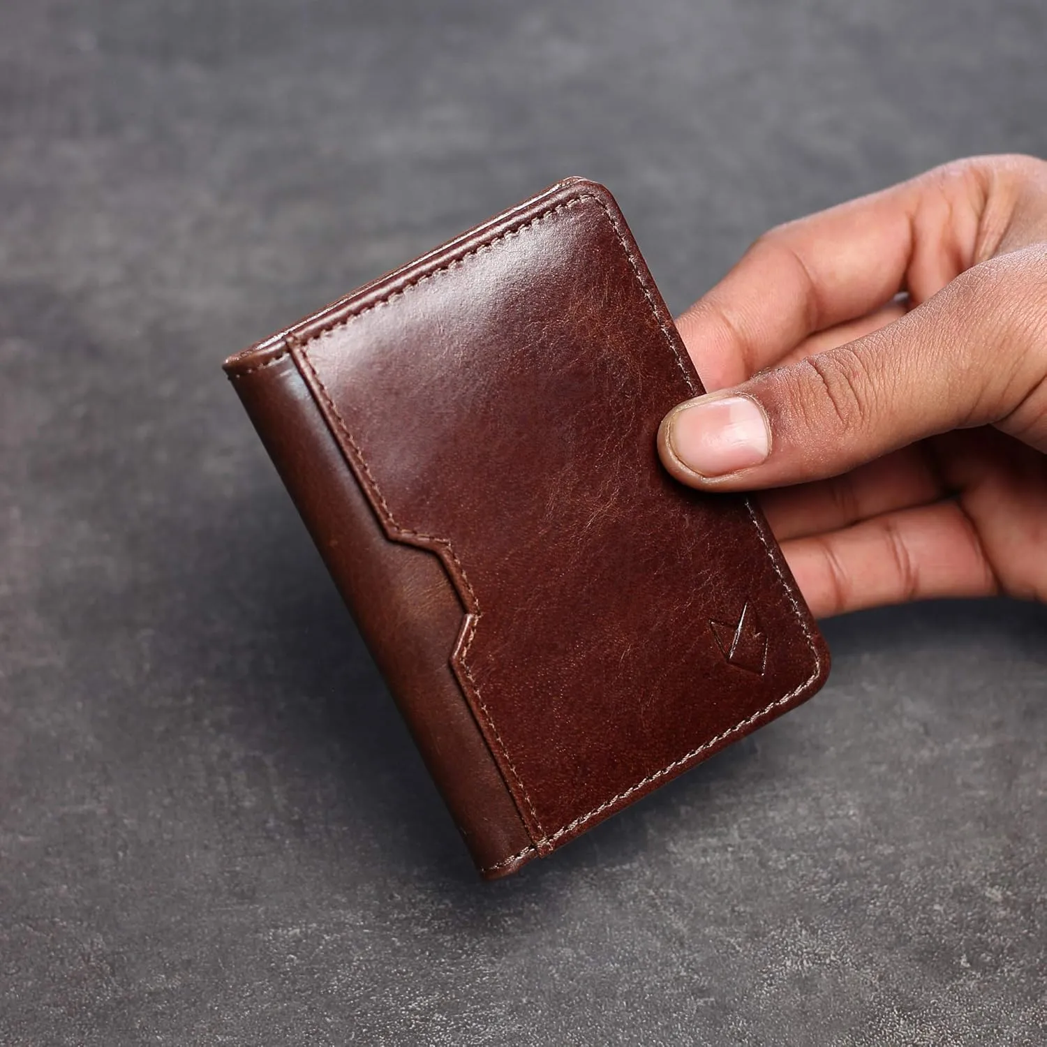 FOXHACKLE Leather Credit Card Holder Wallet for Men and Women, Thin Bifold RFID Blocking Wallet, Slim Front Pocket Minimalist Wallet, Small Card Case