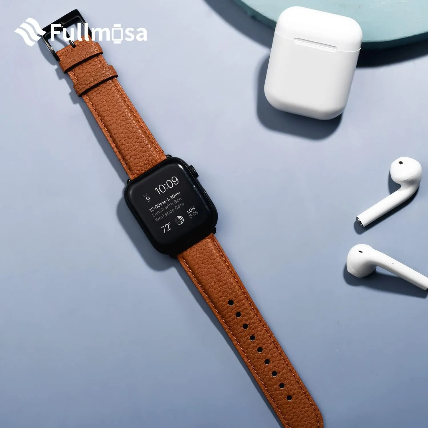 Fullmosa Leather Bands Compatible Apple Watch Band 38mm 40mm 41mm 42mm 44mm 45mm 49mm, Dressy Chic iWatch Strap with Case for iWatch Series 9 8 7 6 5 4 3 2 1 SE Ultra 2 1 for Women