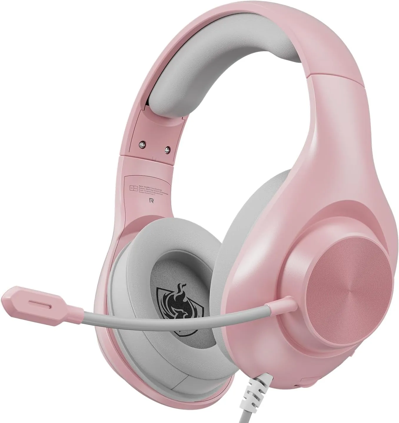 Gaming Headset for PS5 PS4 PC, Wired Headsets with 7.1 Surround Sound, H-7 Gaming Over Ear Headphones with Noise Cancelling Flexible Mic Memory Earmuffs, for PC/PS5/PS4/XboxSeries X/S/Switch (Pink)