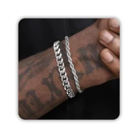Graduation Gifts for Him Teens Son Men Boys Bracelet as Silver Men Bracelet Teen Boy Gifts, Stainless Steel Silver Mens Cuban Link Bracelet for men as Waterproof Men Jewelry Gifts for Him