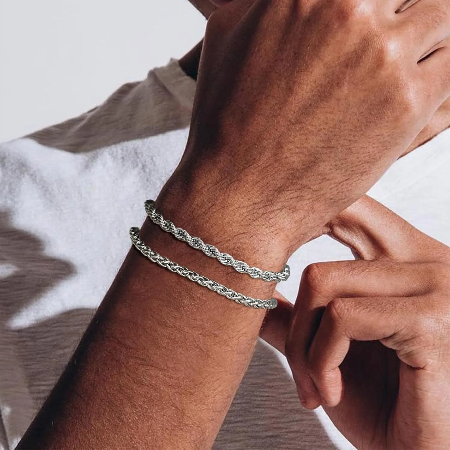 Graduation Gifts for Him Teens Son Men Boys Bracelet as Silver Men Bracelet Teen Boy Gifts, Stainless Steel Silver Mens Cuban Link Bracelet for men as Waterproof Men Jewelry Gifts for Him