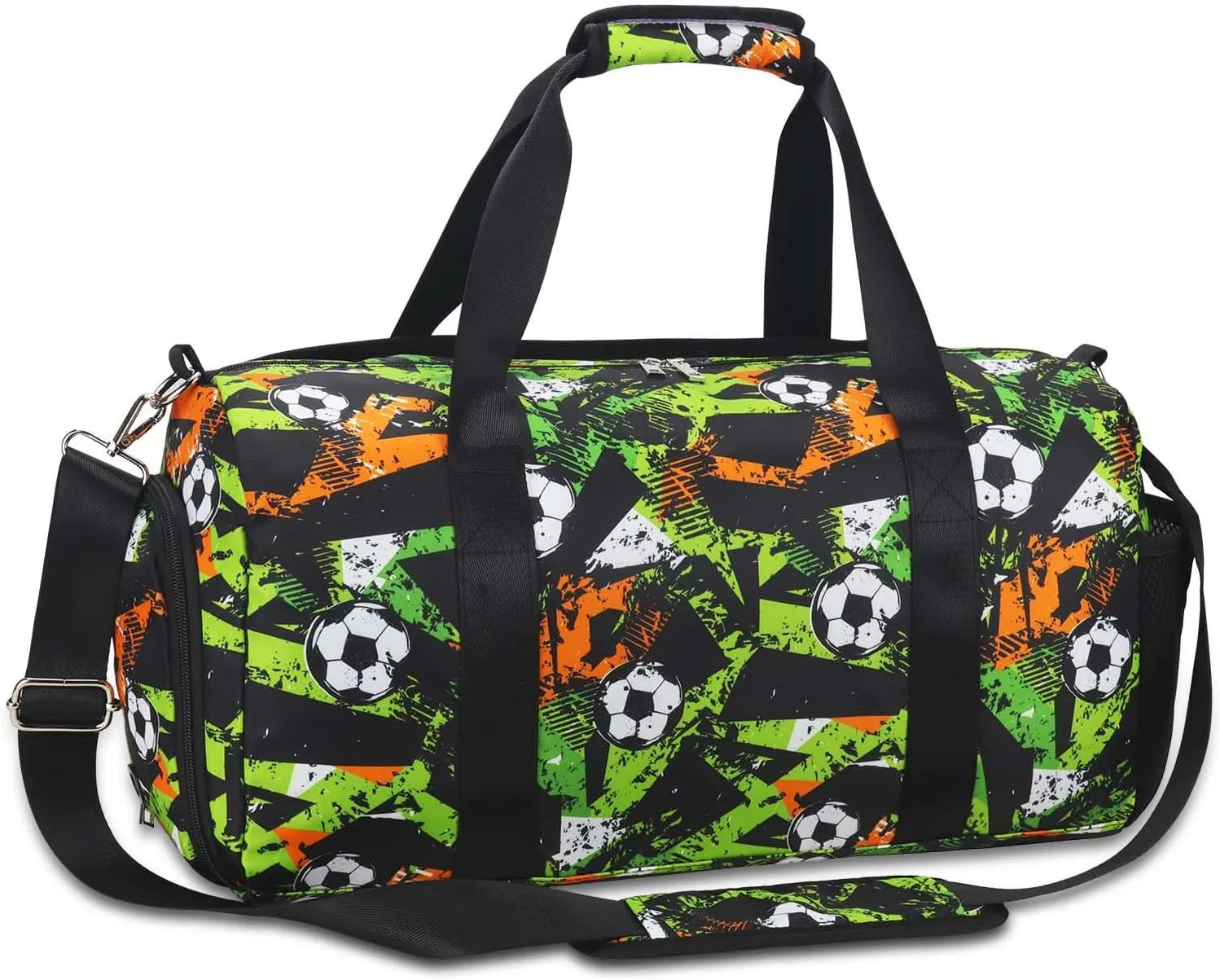 Gym Travel Duffle Bag for Boys - Gymnastics Sports Dance Bag with Shoe Compartment & Wet Pocket Kids Travel Bag Teens Weekender Sleepover Carry On Bag Football