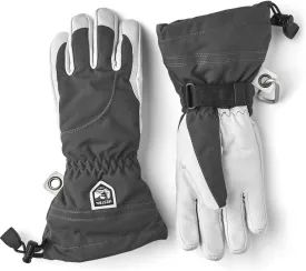 Hestra Women's Heli Ski Female Glove, 5-Finger Leather Snow Glove for Skiing, Snowboarding and Mountaineering