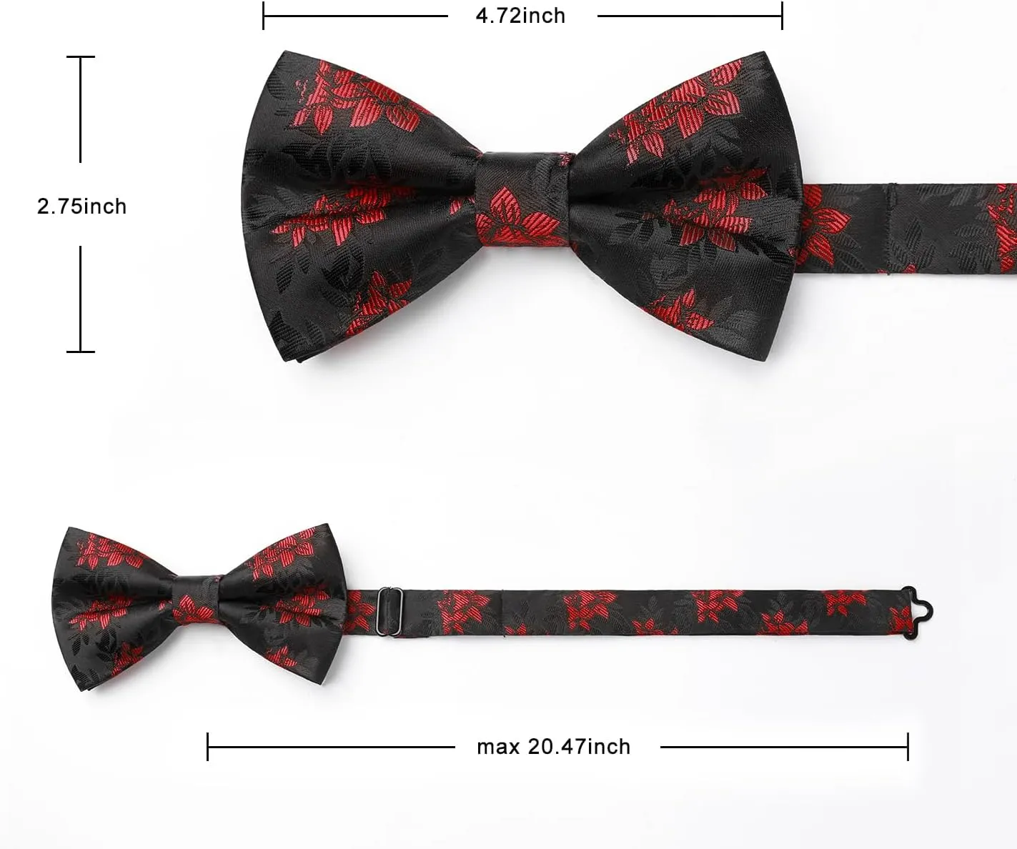 HISDERN Bow Ties for Men Pretied Bow Tie Set Paisley Classic Bowties and Pocket Square Cufflinks Set for Wedding Party