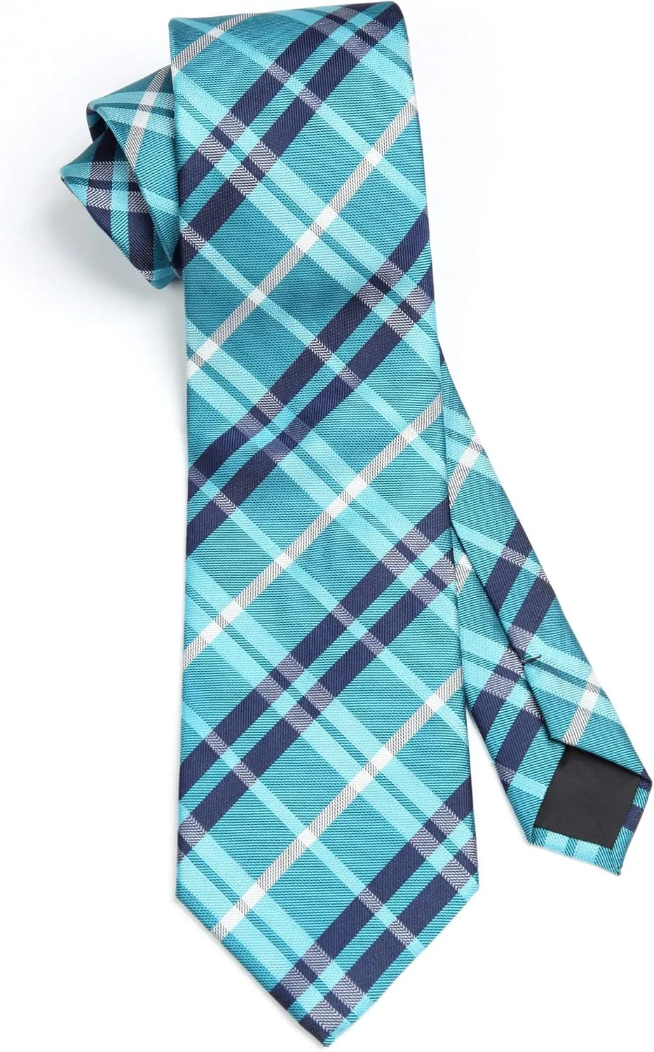 HISDERN Mens Ties Plaid Tie and Pocket Square Set Classic Woven Formal Checkered Neckties & Handkerchief Wedding Party
