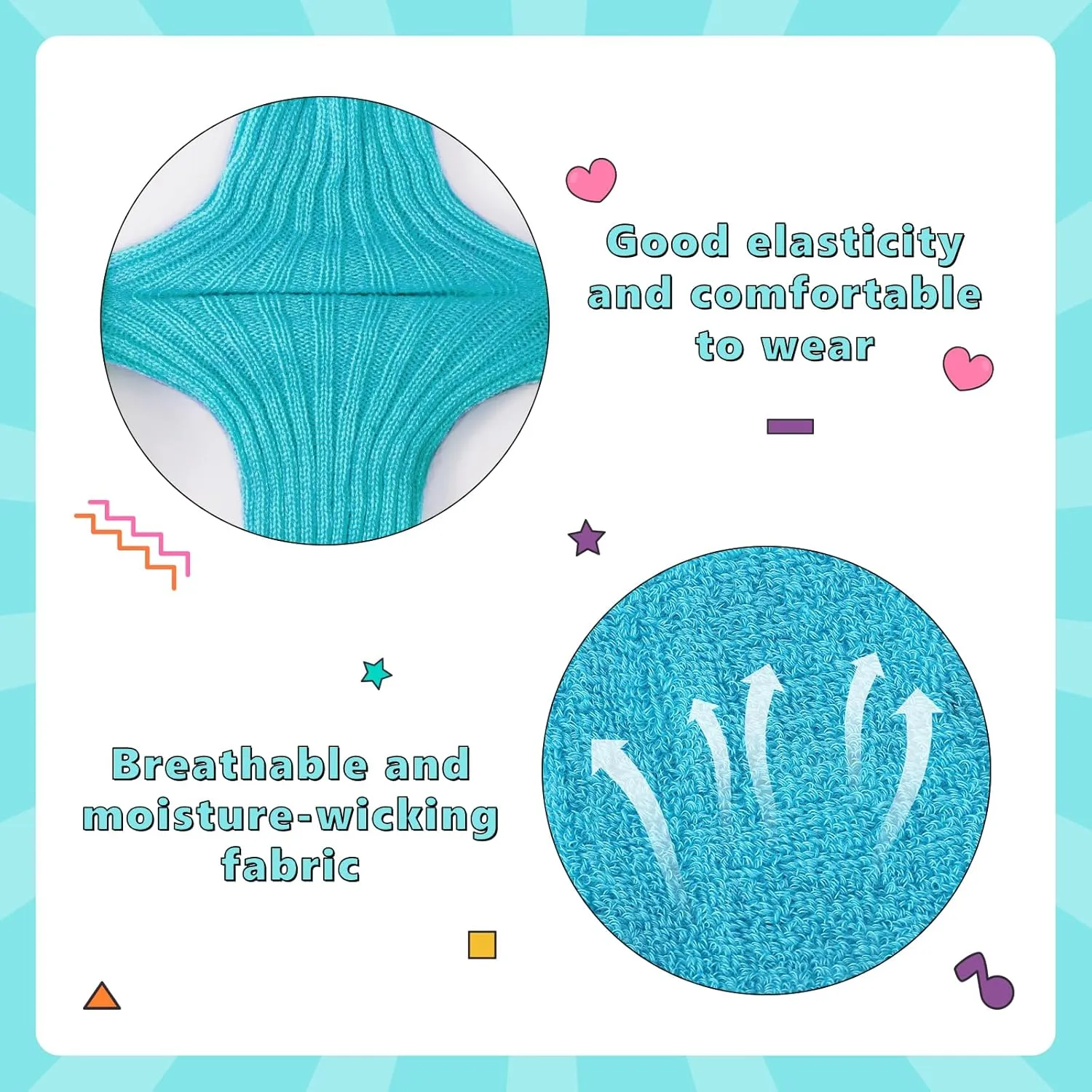 Junely 80s Accessories for Women Neon Leg Warmers Headband and Wristbands Set Knit Legwarmers for Ballet Dance Figure Skating