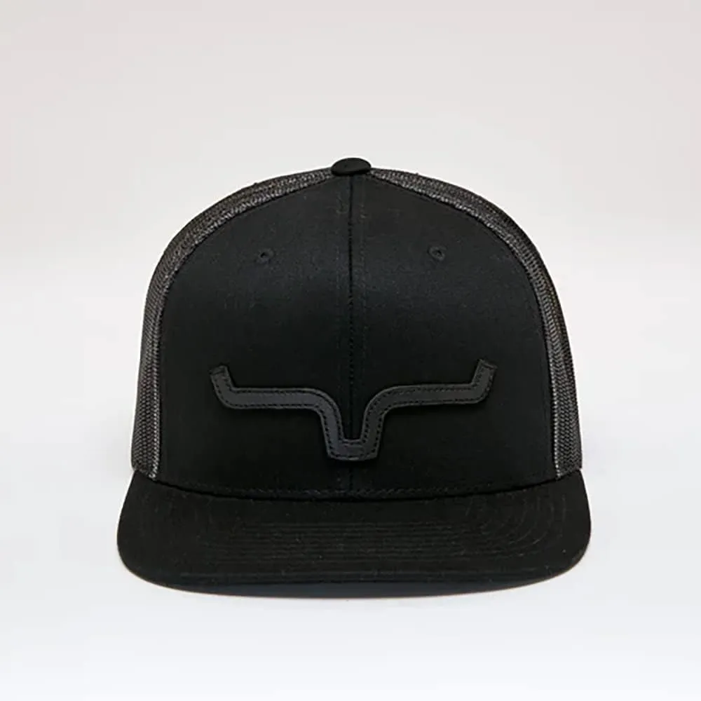 Kimes Ranch ATG Cap Leather Thick Die-Cut Horns Embroidered Patch Adjustable Snapback One-Size Hat