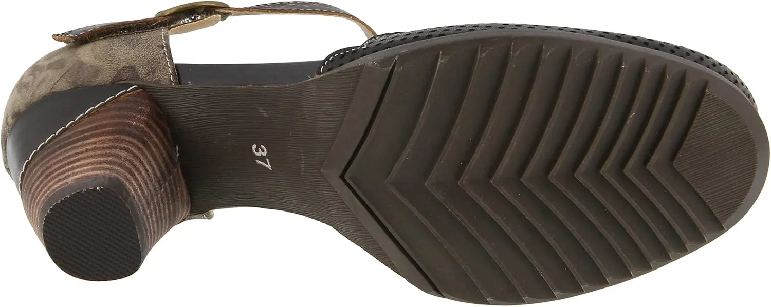 L'Artiste Parchelle Women's Hand Painted Leather D'Orsay Shoes with Strap