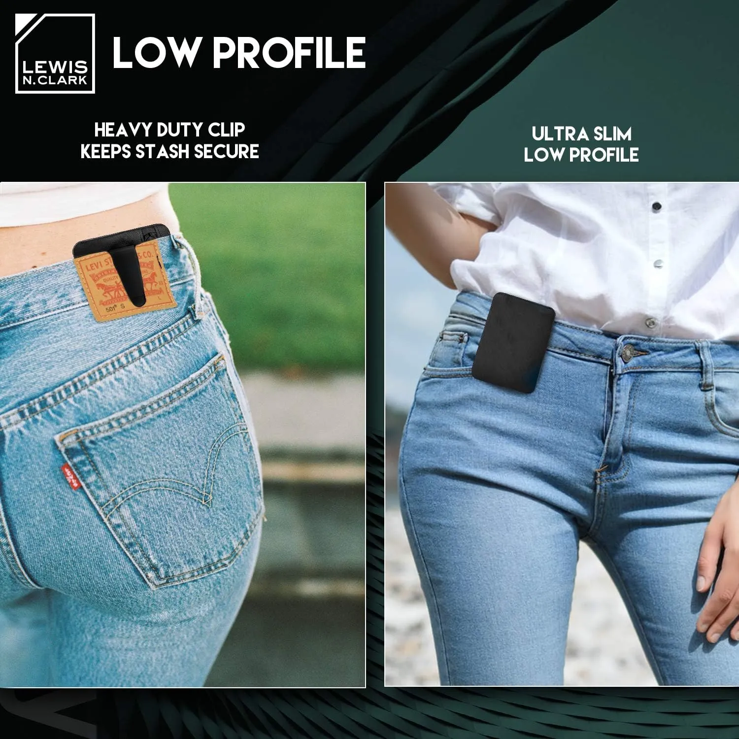 Lewis N. Clark RFID Hidden Clip Stash Money Belt Travel Pouch   Credit Card/Id Holder for Women & Men