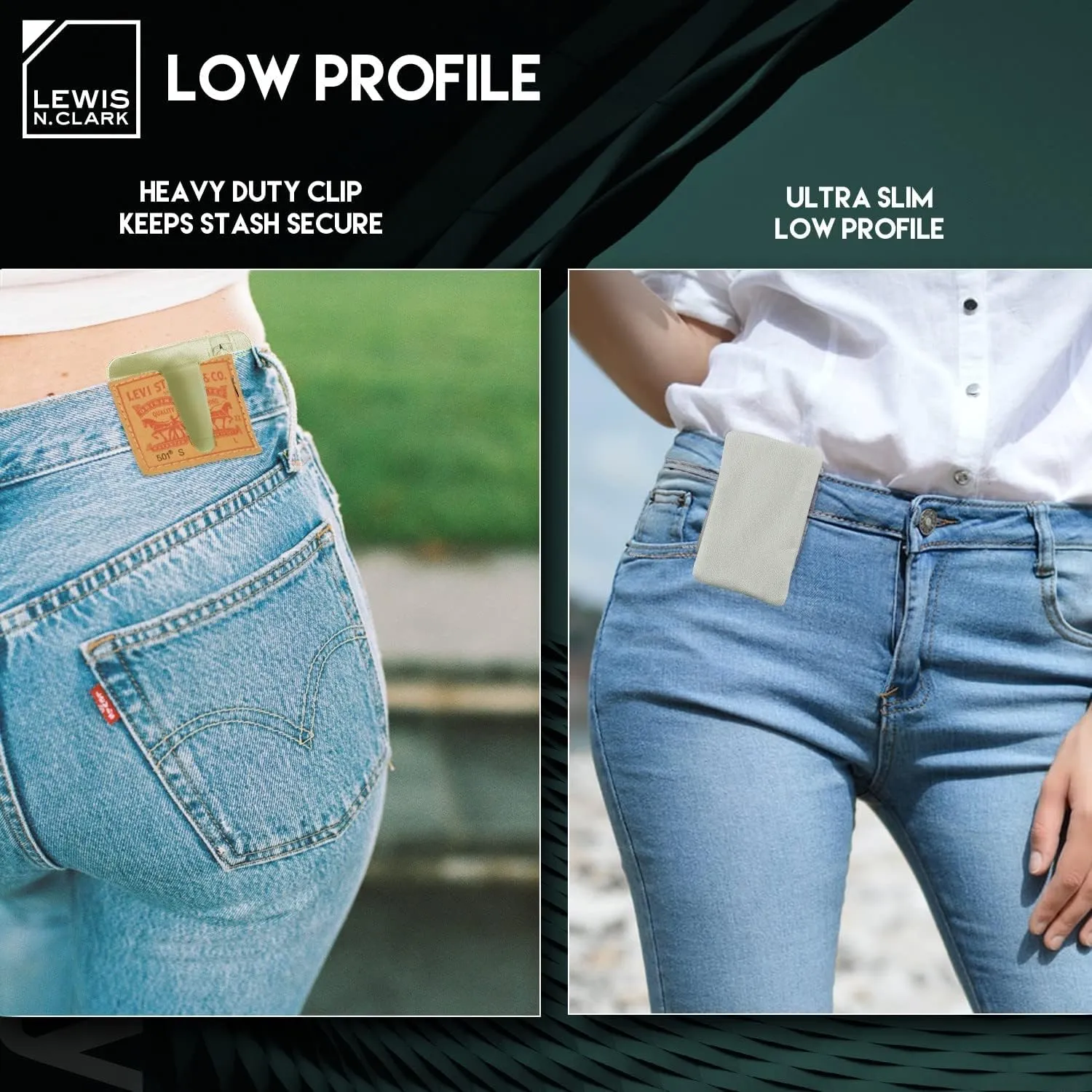 Lewis N. Clark RFID Hidden Clip Stash Money Belt Travel Pouch   Credit Card/Id Holder for Women & Men