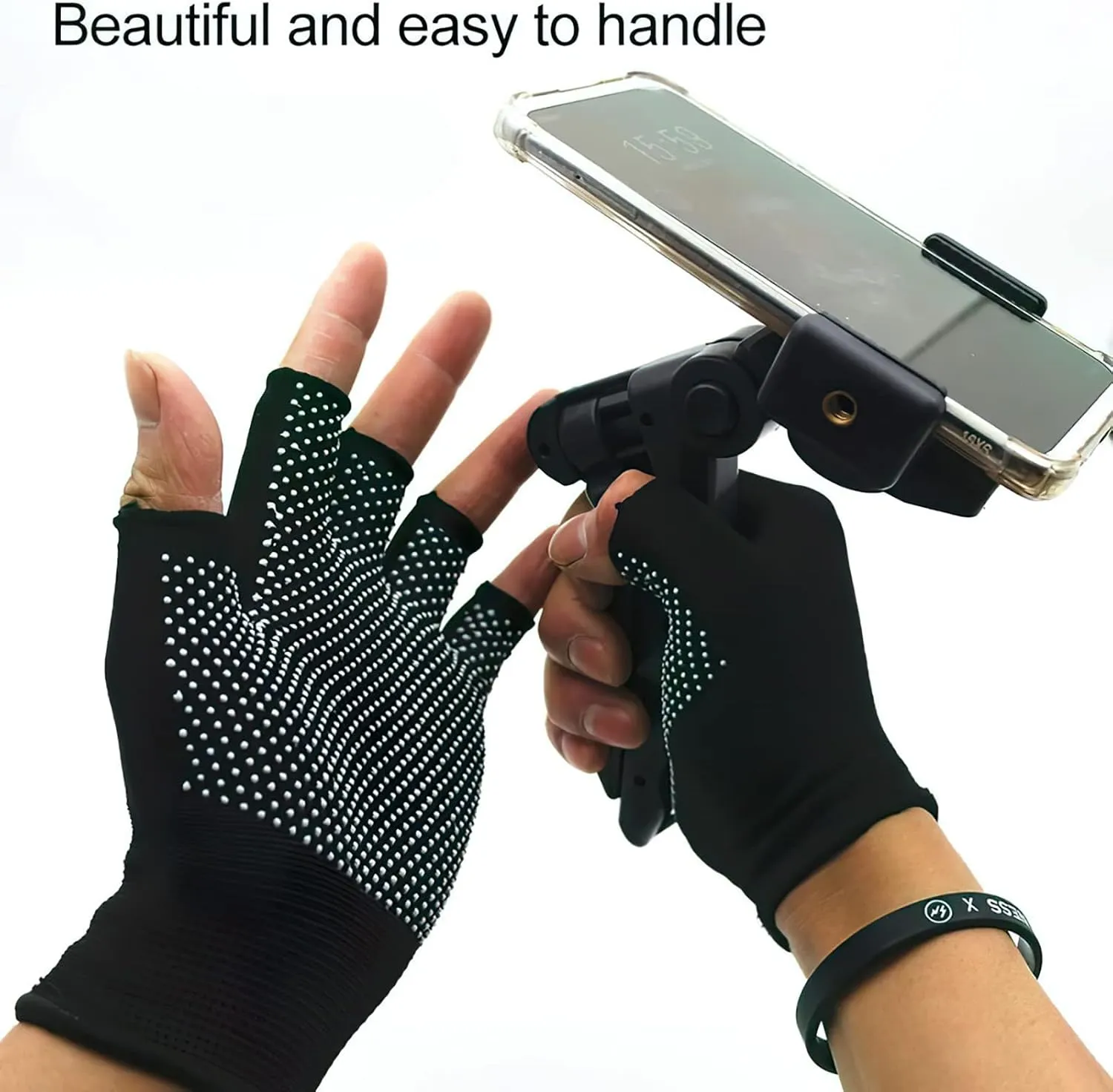 Lightweight Men and Women Half-Finger Slip Breathable Fingerless Work Gloves for Construction Nylon Fitness Cycling Motorcycle Gloves