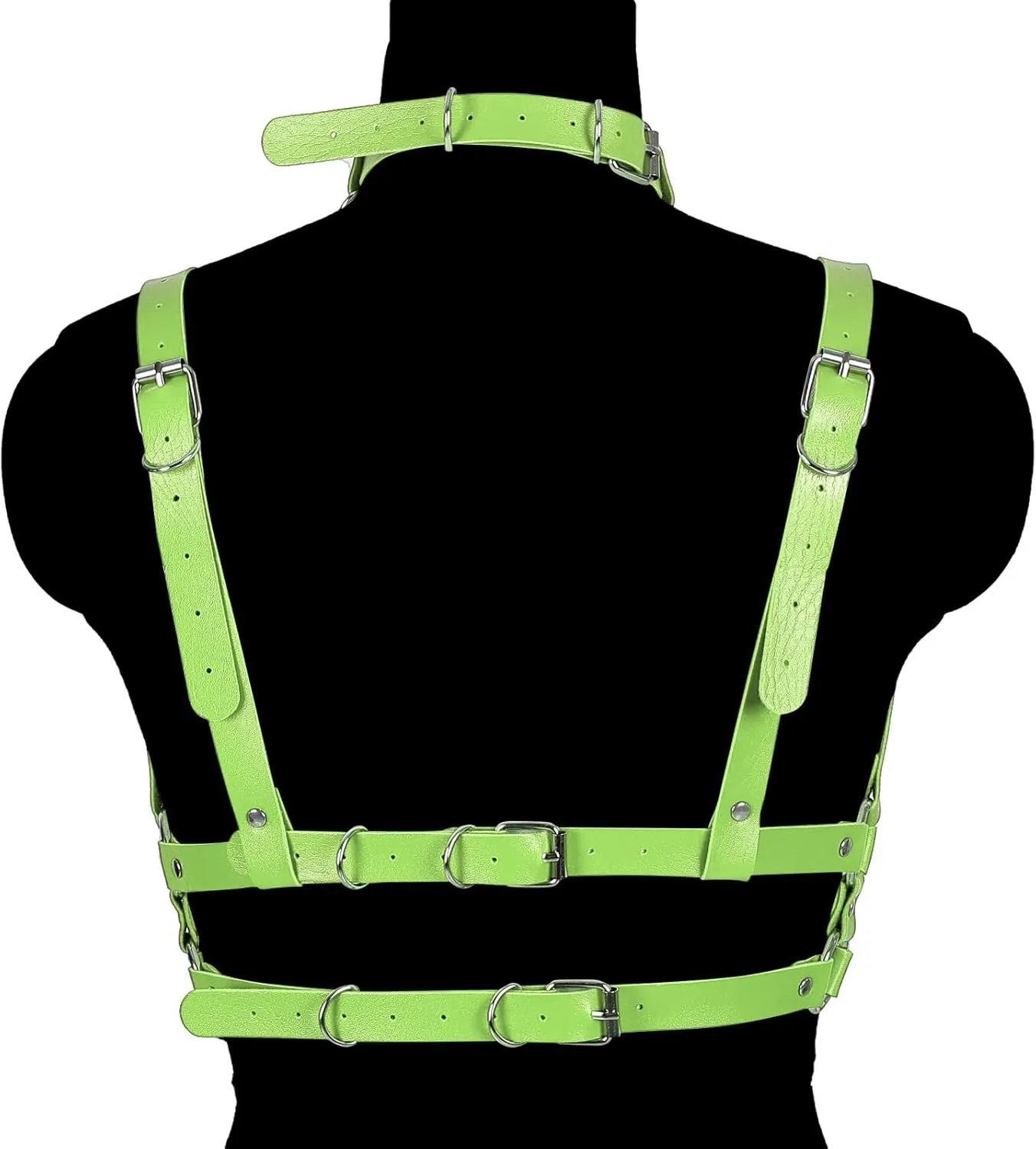 Lingerie cage Chest strap Leather Bra Body chain harness for women Punk Festival rave Dance Rock Photography Waist belt