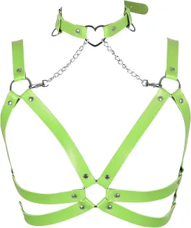 Lingerie cage Chest strap Leather Bra Body chain harness for women Punk Festival rave Dance Rock Photography Waist belt