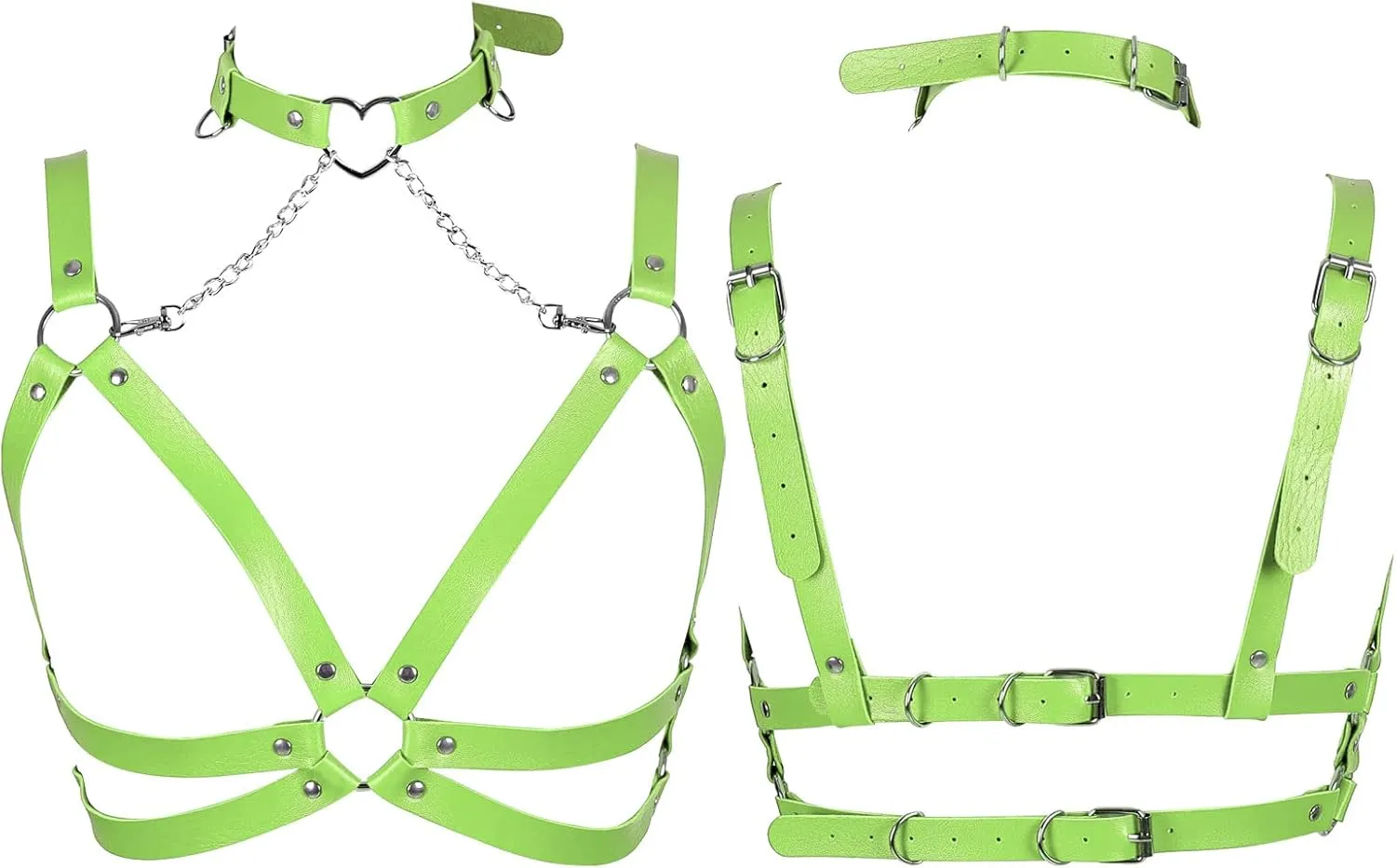 Lingerie cage Chest strap Leather Bra Body chain harness for women Punk Festival rave Dance Rock Photography Waist belt