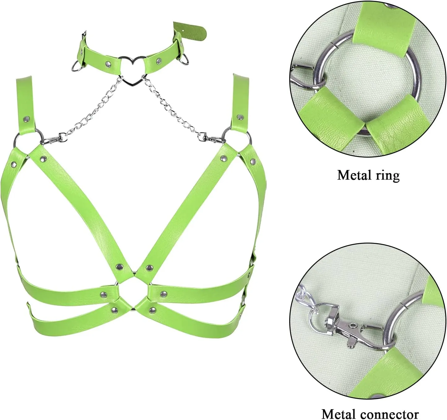 Lingerie cage Chest strap Leather Bra Body chain harness for women Punk Festival rave Dance Rock Photography Waist belt