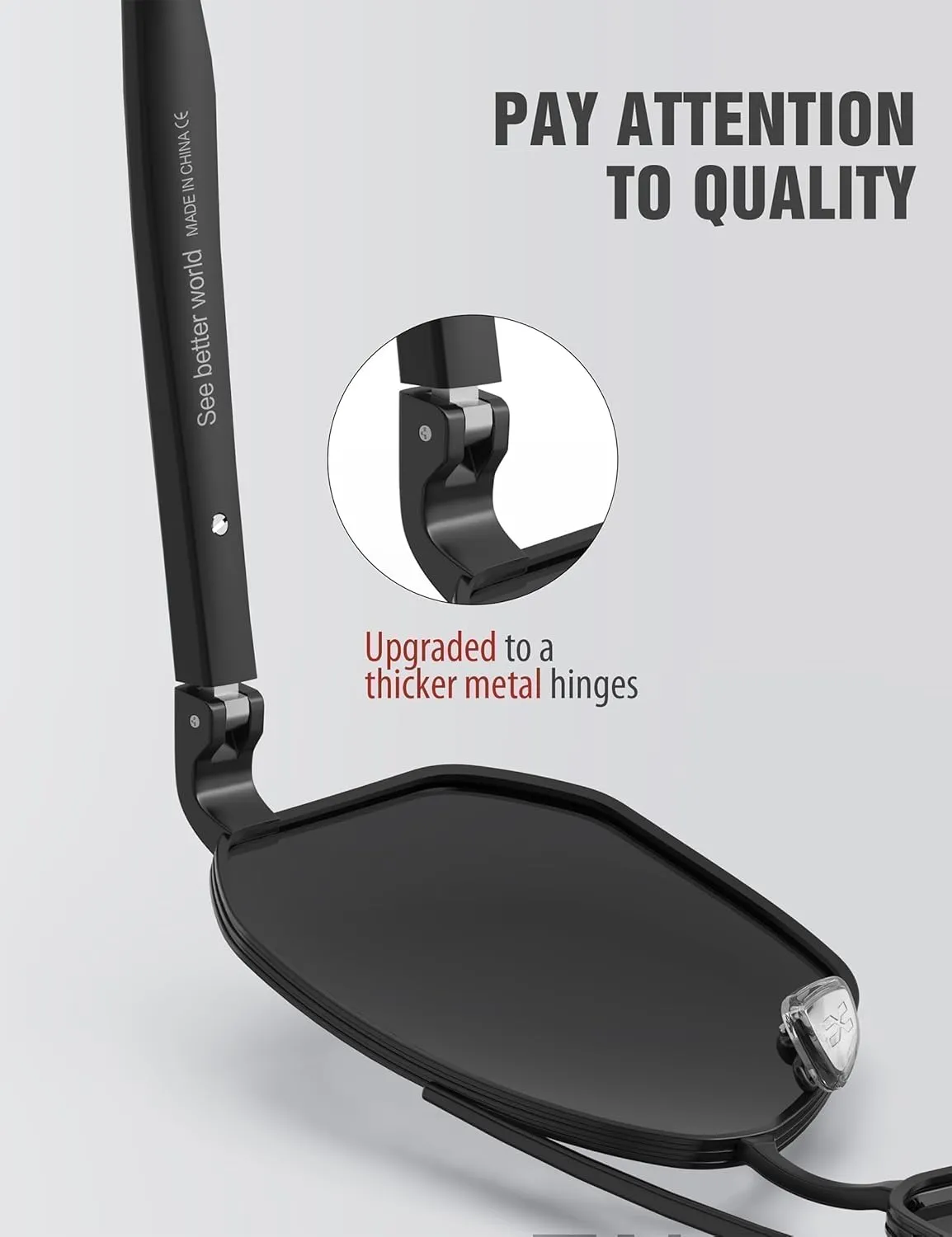 LUENX Aviator Sunglasses for Men Square Polarized Polygon Lens - UV 400 Protection with Accessories 61MM Driving Outdoor