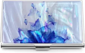 MADDesign Mother of Pearl Business Card Case Carrier Holder Wallet (Flower Purple)
