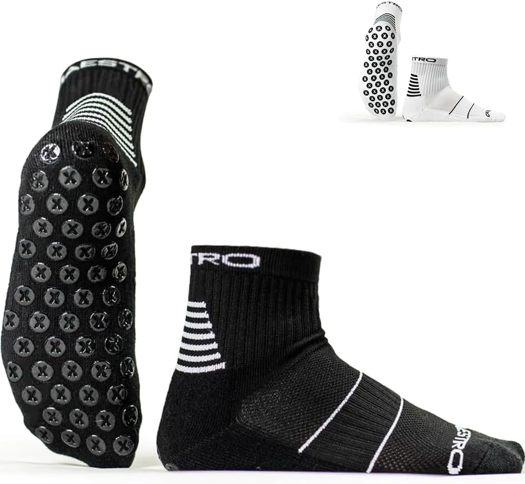 Maestro Soccer Grip Socks for Men and Women with Non-Slip Pads - Anti-Slip Socks Ideal for Football, Basketball, Sports