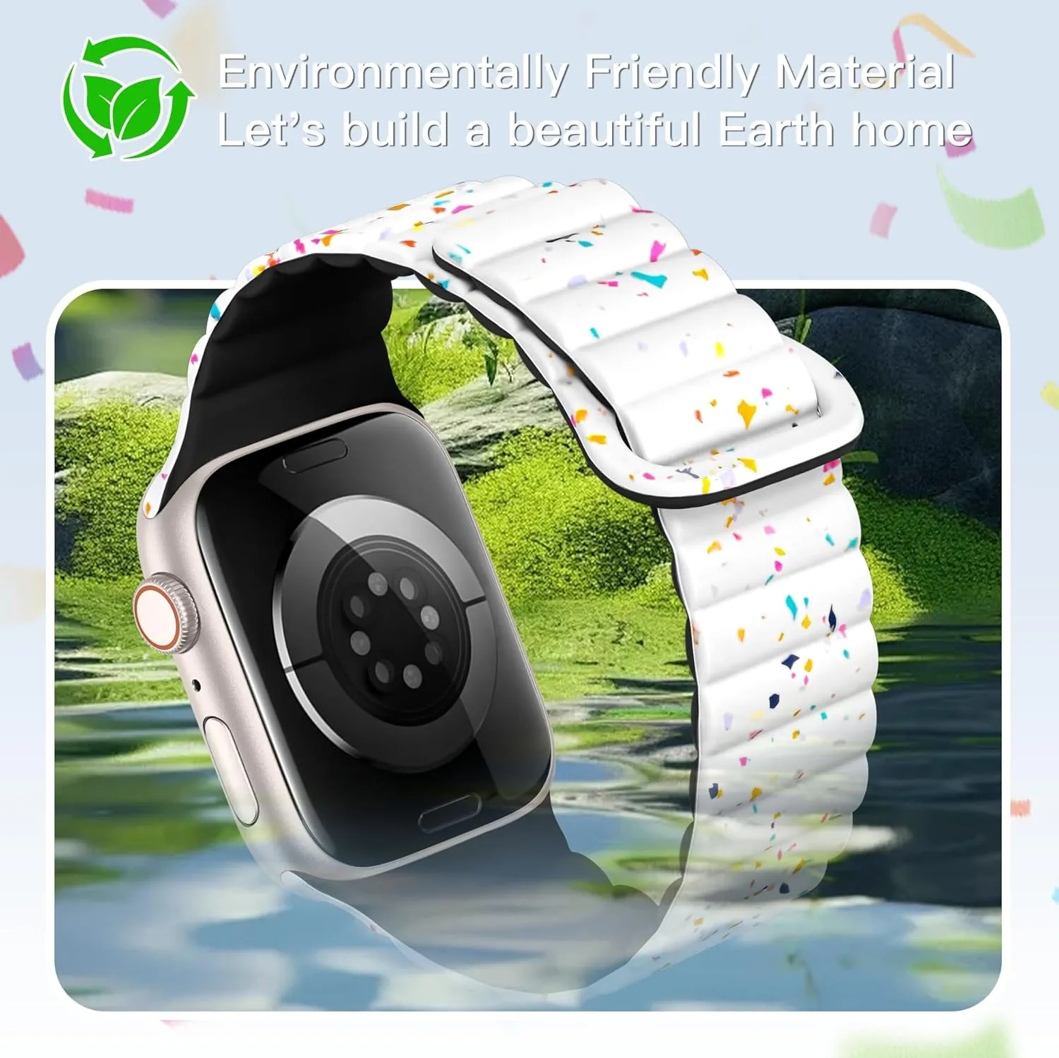 Magnetic Sport Band Compatible for Apple Watch Bands for Women Men 44mm 40mm 45mm 41mm 38mm 49mm 42mm 46mm, Soft Silicone Breathable Wristband for Apple Watch Ultra 2 1 Series 10 9 8 7 6 5 4 3 2 1 SE-Black