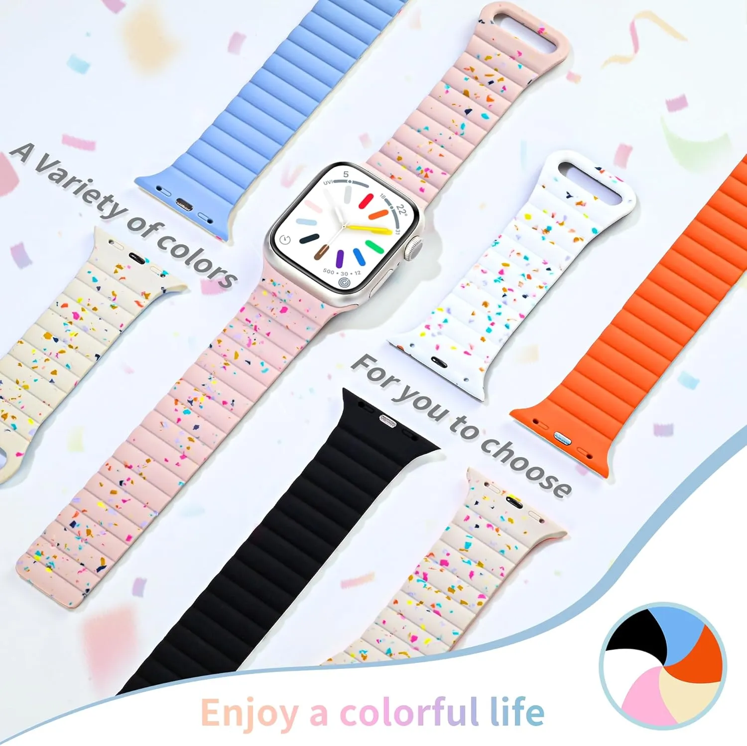 Magnetic Sport Band Compatible for Apple Watch Bands for Women Men 44mm 40mm 45mm 41mm 38mm 49mm 42mm 46mm, Soft Silicone Breathable Wristband for Apple Watch Ultra 2 1 Series 10 9 8 7 6 5 4 3 2 1 SE-Black