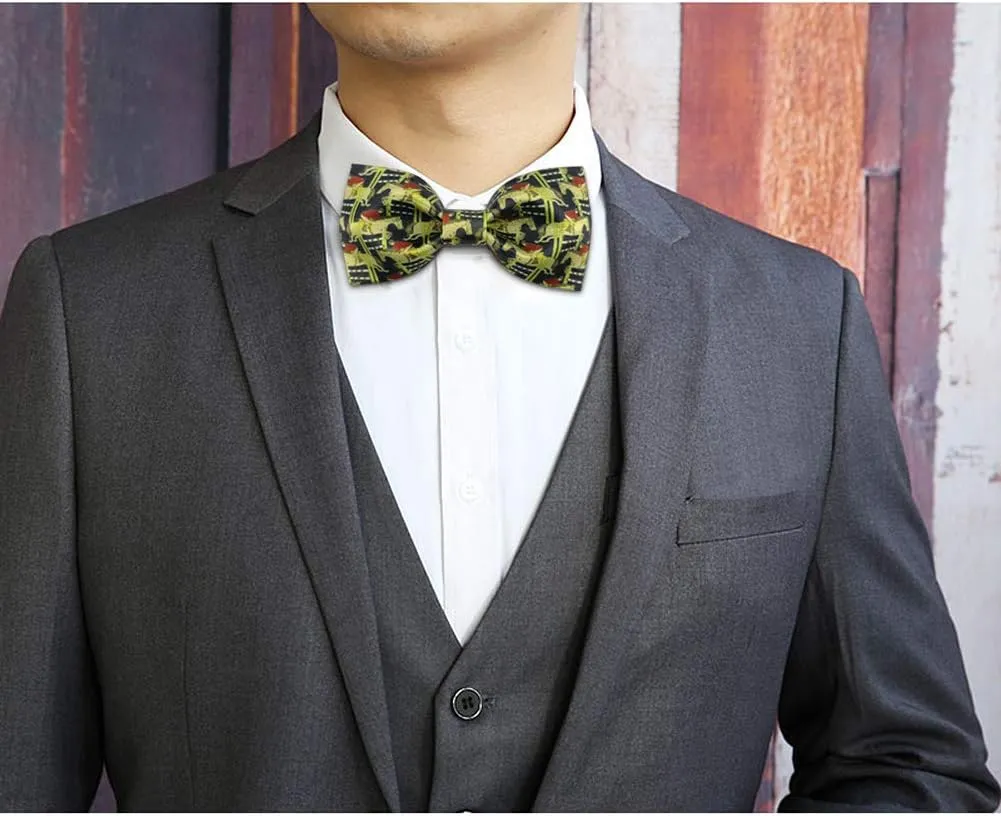 Men's 100% Satin Silk Racehorse Bow Ties Pre-tied Solid Horse Racing Bowtie