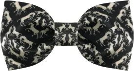 Men's 100% Satin Silk Racehorse Bow Ties Pre-tied Solid Horse Racing Bowtie
