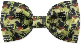 Men's 100% Satin Silk Racehorse Bow Ties Pre-tied Solid Horse Racing Bowtie