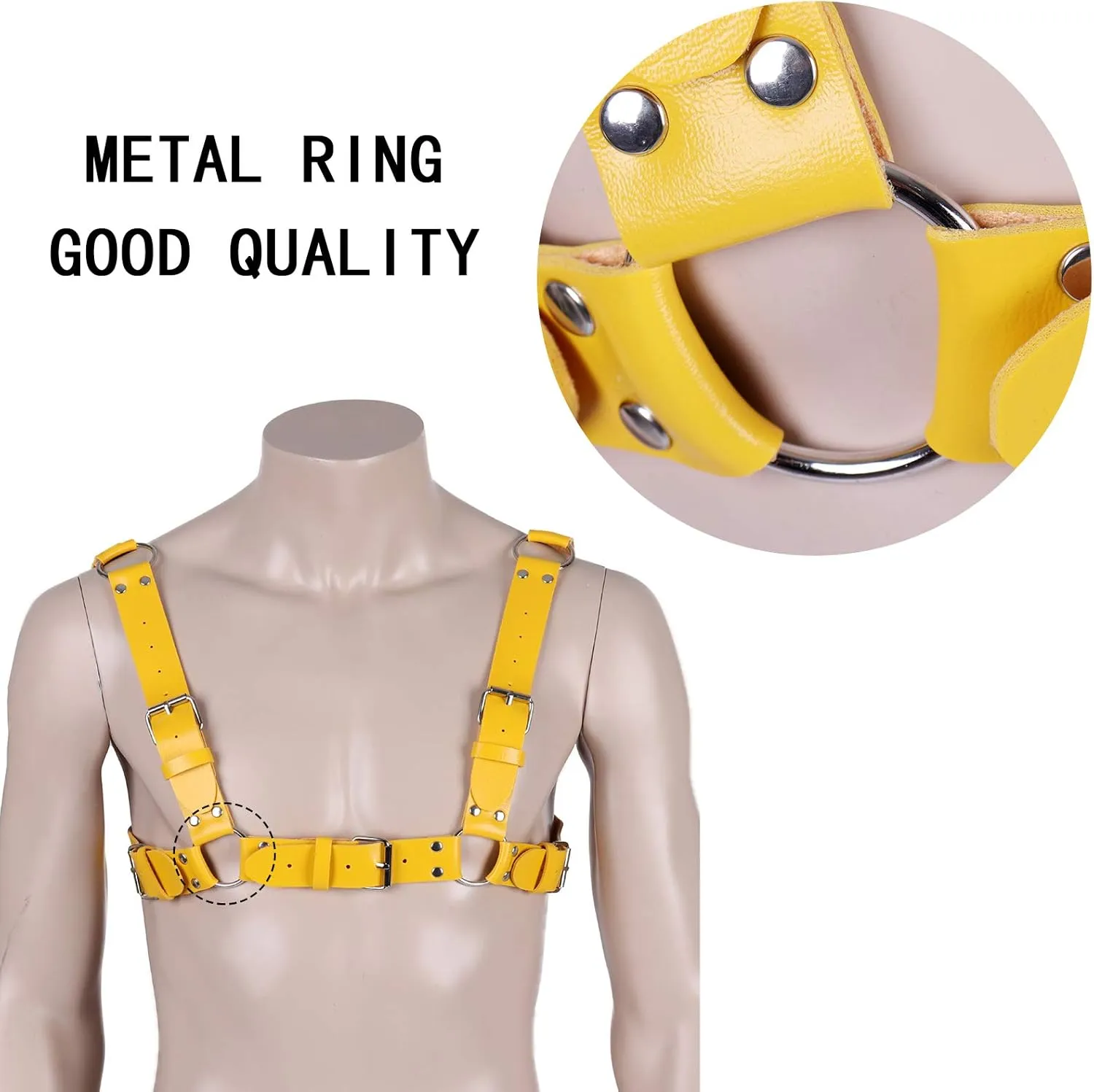 Men's Leather Body Harness Punk Chest Strap Harness Belt Adjustable Gothic Carnival Dance Costume Accessories