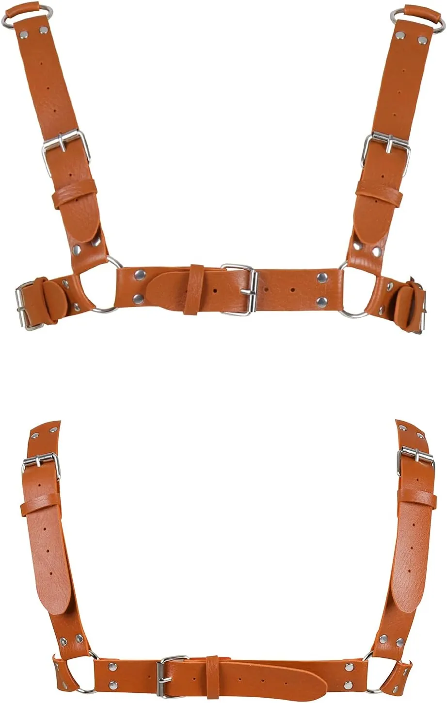 Men's Leather Body Harness Punk Chest Strap Harness Belt Adjustable Gothic Carnival Dance Costume Accessories