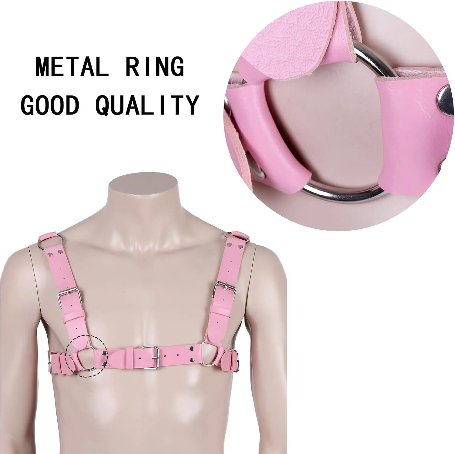 Men's Leather Body Harness Punk Chest Strap Harness Belt Adjustable Gothic Carnival Dance Costume Accessories