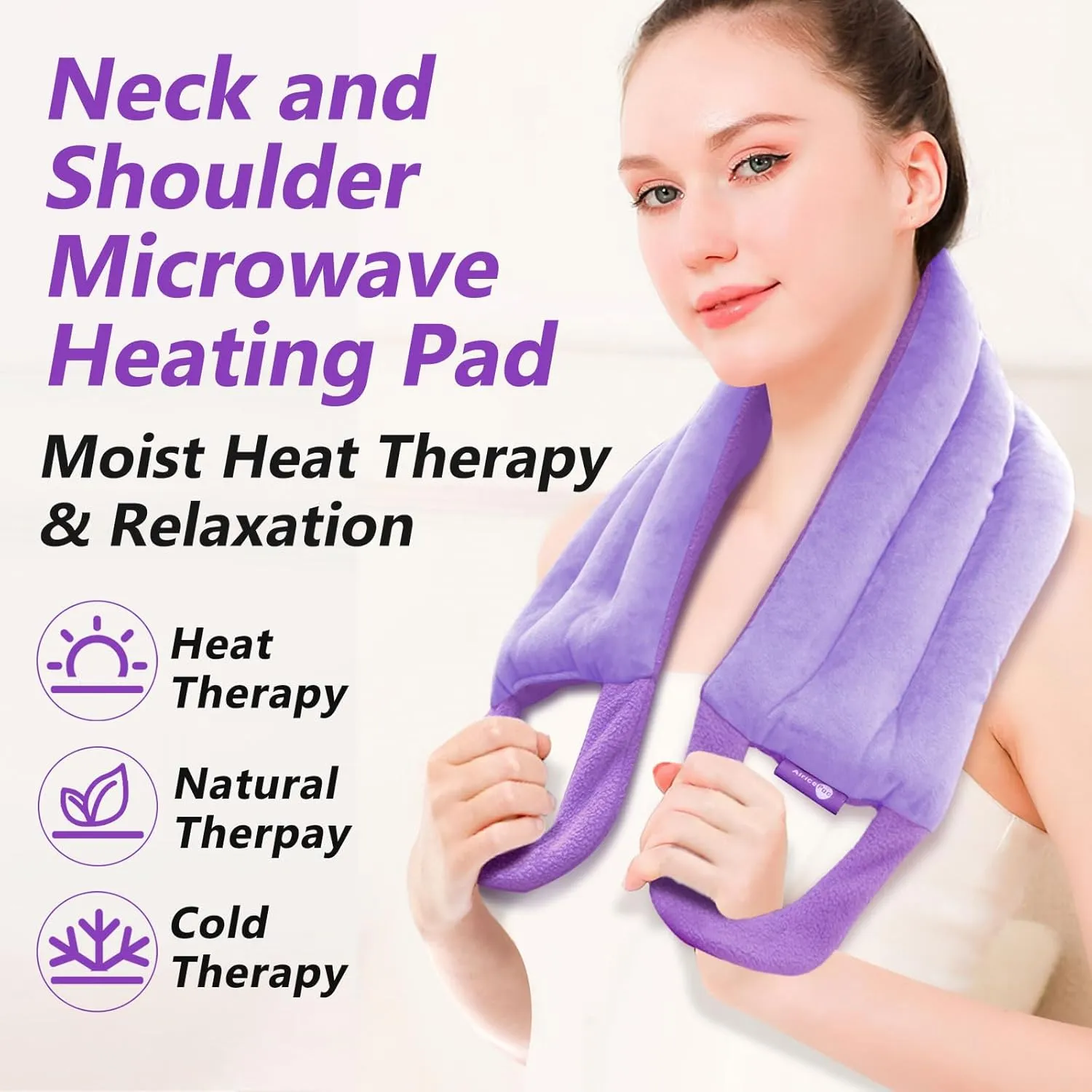 Microwave Heating pad for Neck and Shoulders Back 33 * 5" microwavable Moist Heat Pack Warm hot Compress Neck wrap Weighted Rice Bean Bag Reusable Herbal Nature Calming Portable