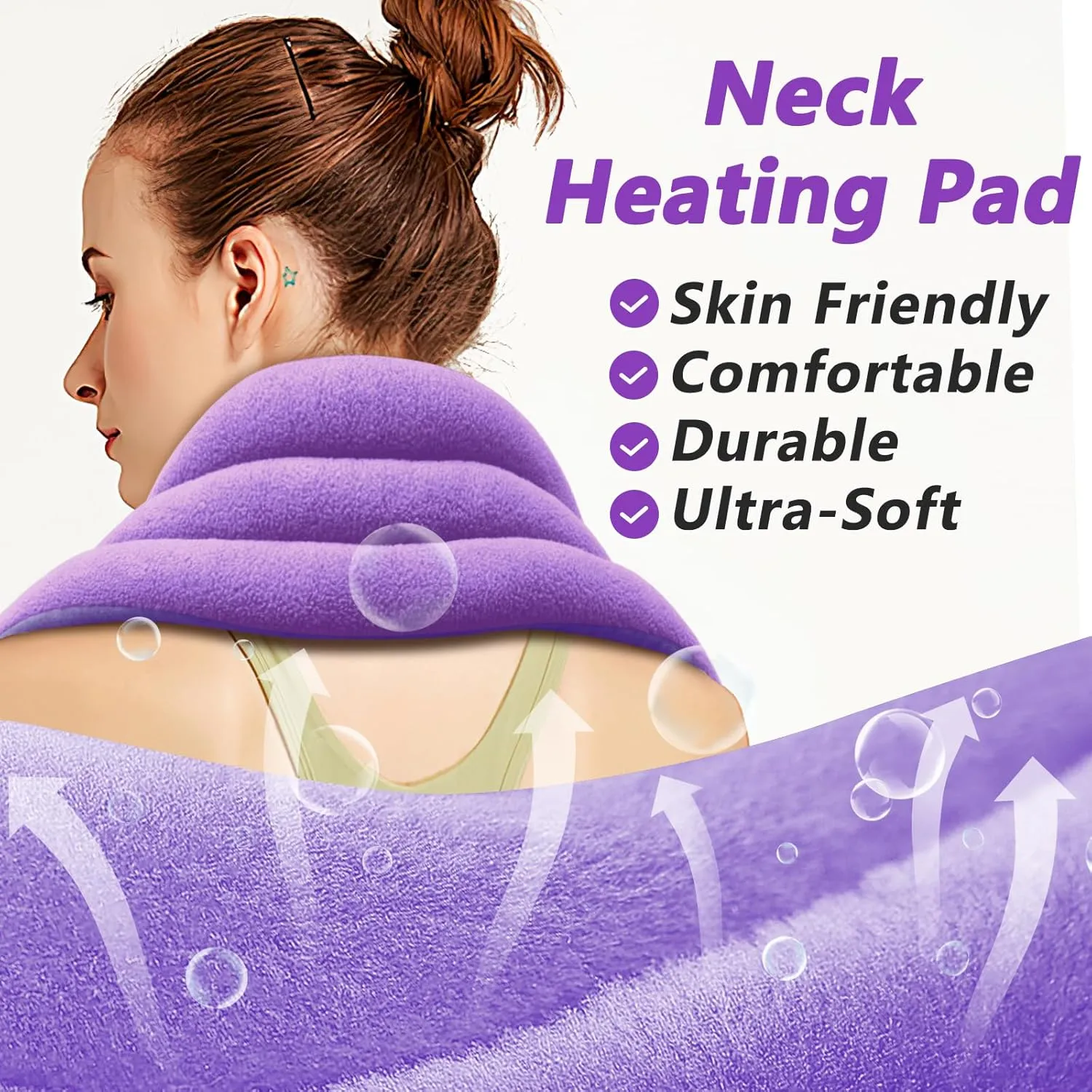 Microwave Heating pad for Neck and Shoulders Back 33 * 5" microwavable Moist Heat Pack Warm hot Compress Neck wrap Weighted Rice Bean Bag Reusable Herbal Nature Calming Portable