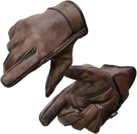 Milwaukee Leather MG7512 Men's Brown Leather Gel Padded Palm Short Wrist Motorcycle Hand Gloves W/ Full Panel Cover - X-Large