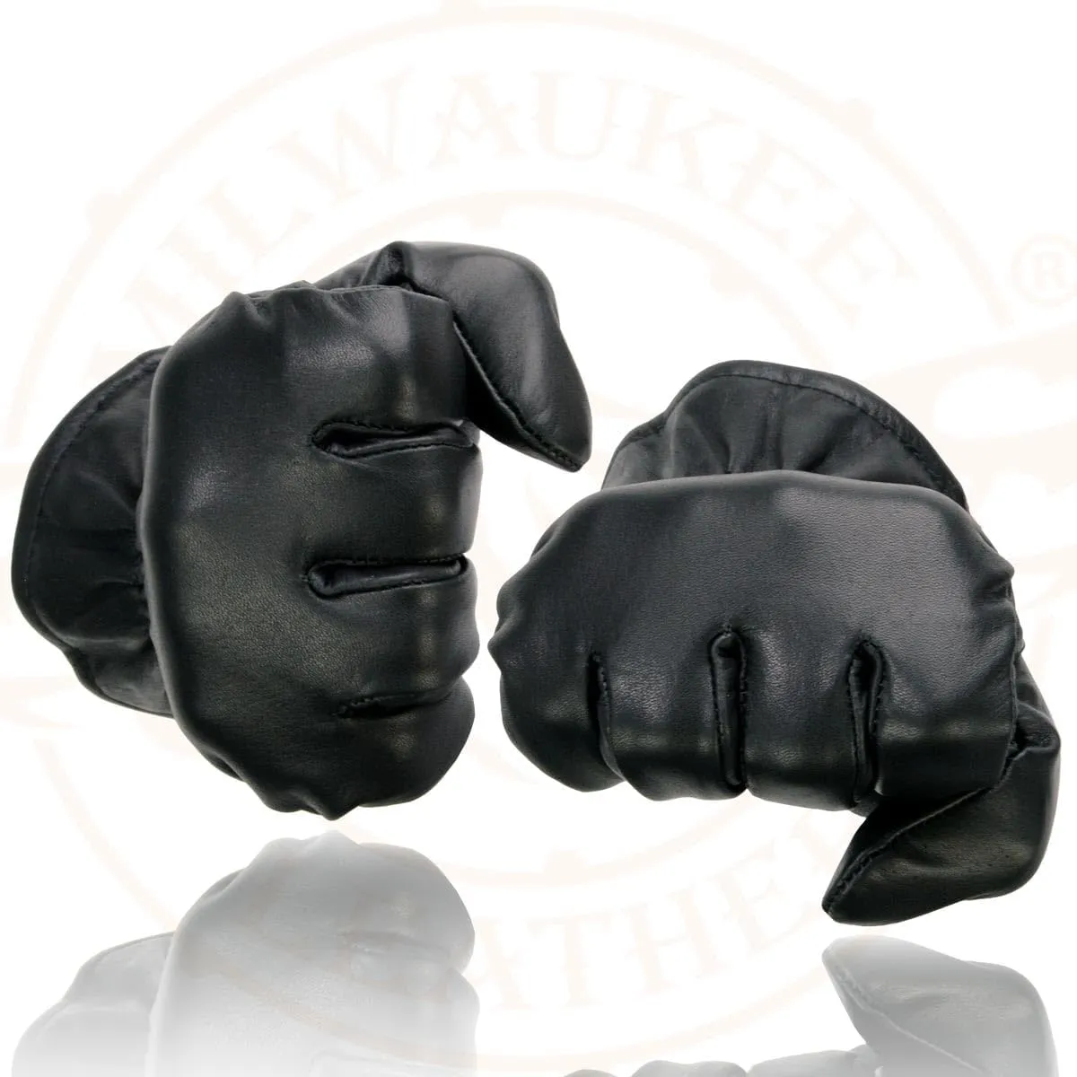 Milwaukee Leather SH734 Men's Black Thermal Lined Leather Motorcycle Gloves w/Cinch Wrist Closure