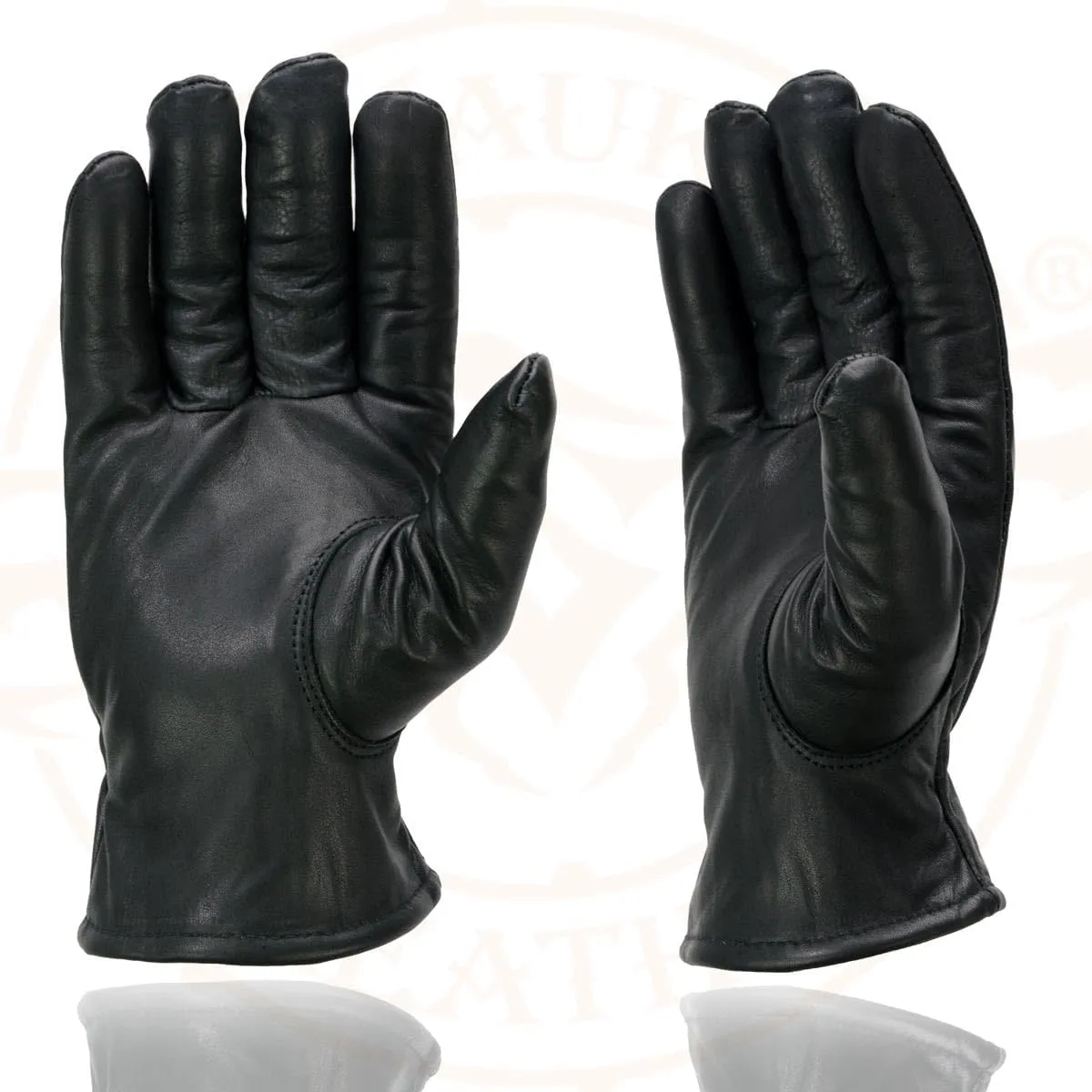 Milwaukee Leather SH734 Men's Black Thermal Lined Leather Motorcycle Gloves w/Cinch Wrist Closure