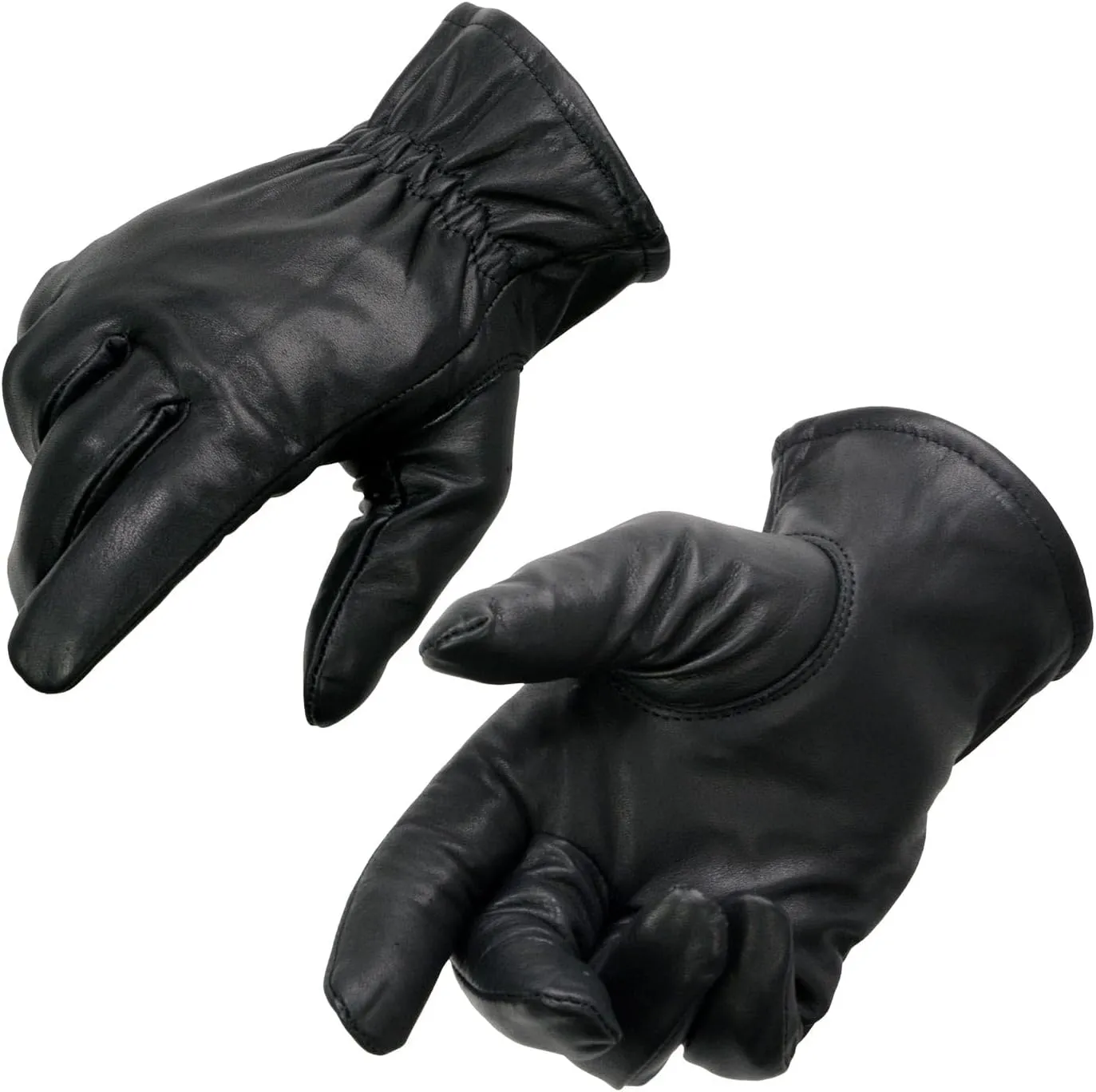 Milwaukee Leather SH734 Men's Black Thermal Lined Leather Motorcycle Gloves w/Cinch Wrist Closure