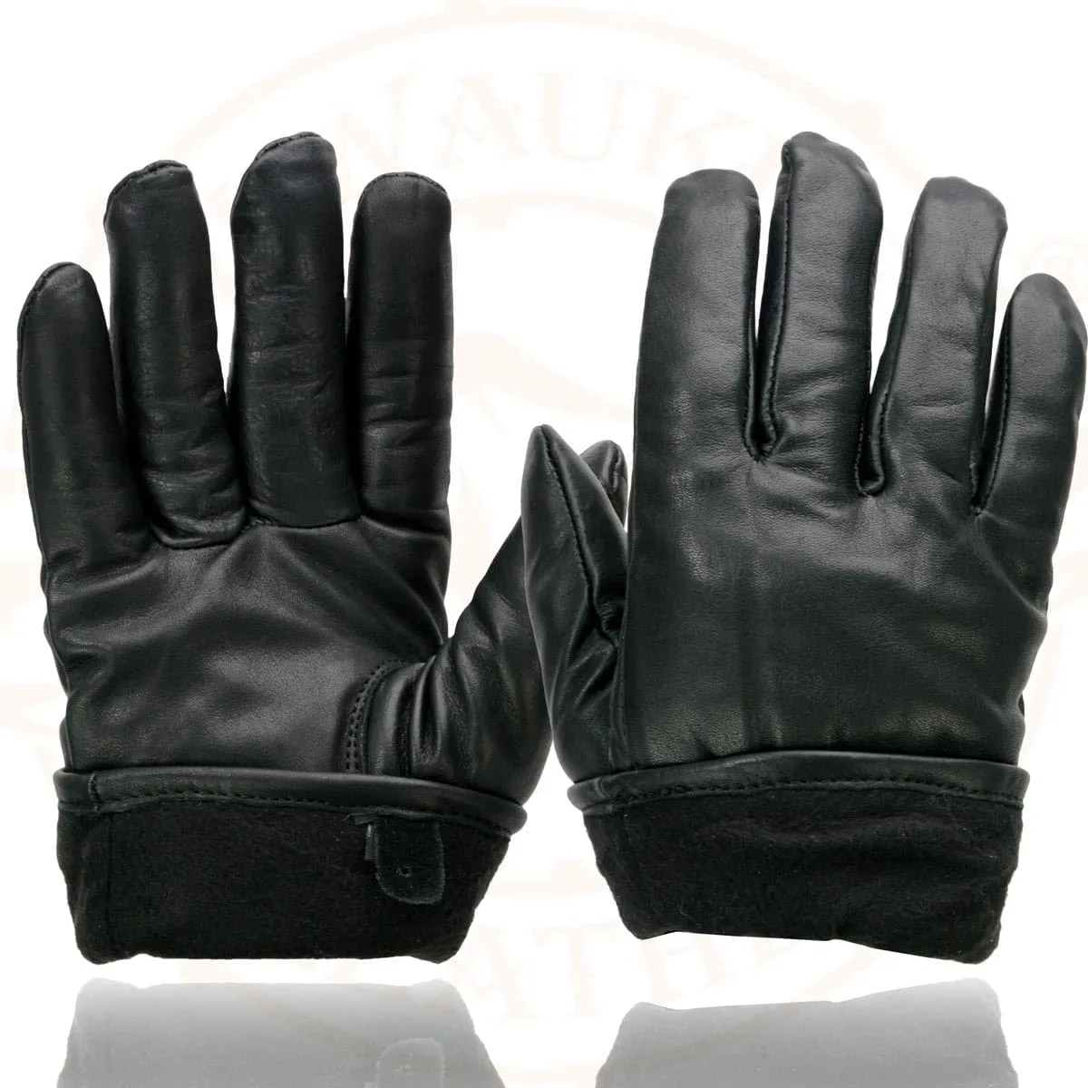 Milwaukee Leather SH734 Men's Black Thermal Lined Leather Motorcycle Gloves w/Cinch Wrist Closure