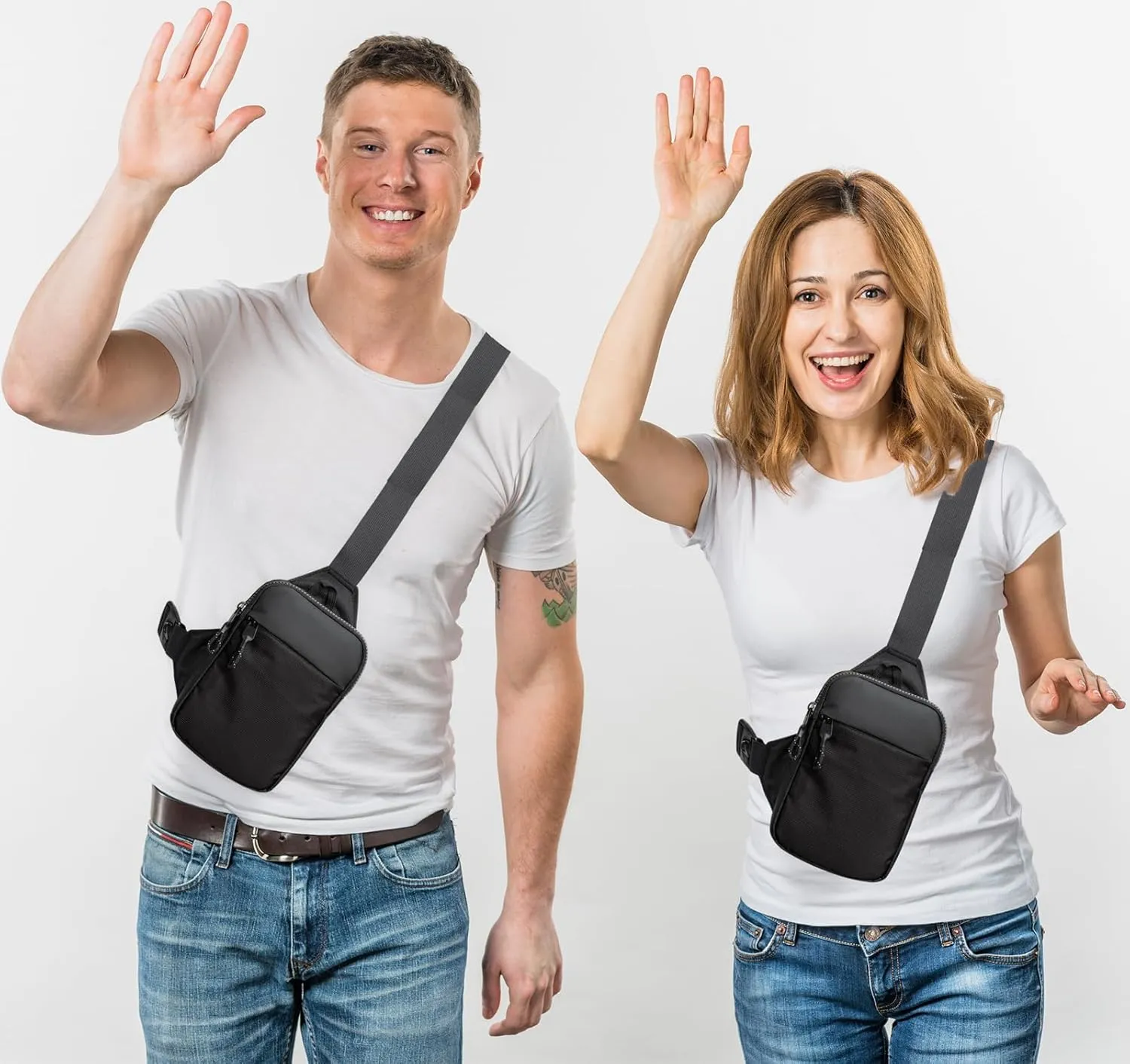Mini Sling Bag for Men Women, Waterproof Utility Crossbody Backpack Chest Bag for Hiking Travel Sports Running