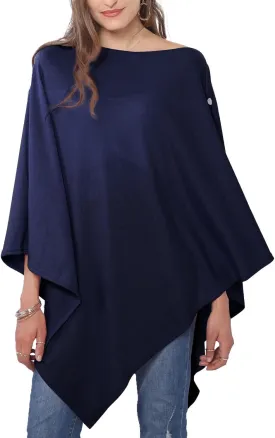 MissShorthair Women's Lightweight Knitted Scarf Poncho Sweater Cape Shawl Versatile Spring Summer Ponchos Wraps