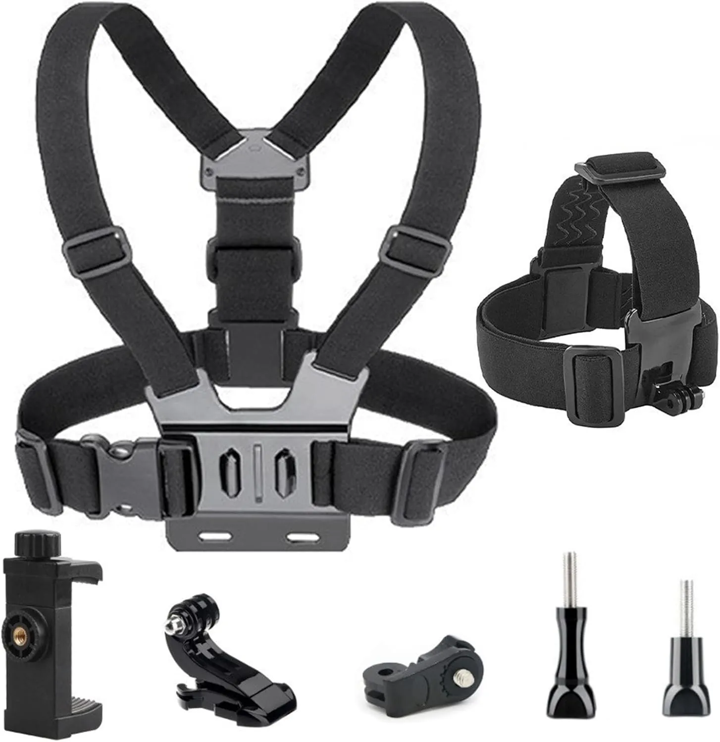 Mobile Phone Chest Strap-Headband First-Person Perspective Shooting Ideal for Outdoor Activities and Vlogging Suitable Fits Phones 2.36-3.93 inches Gopro Hero Full Series