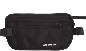 Money Belt for Travel - Hidden Travel Pouch Protect Your Credit and Money With RFID Blocking Passport Holder Waist Wallet (Black)