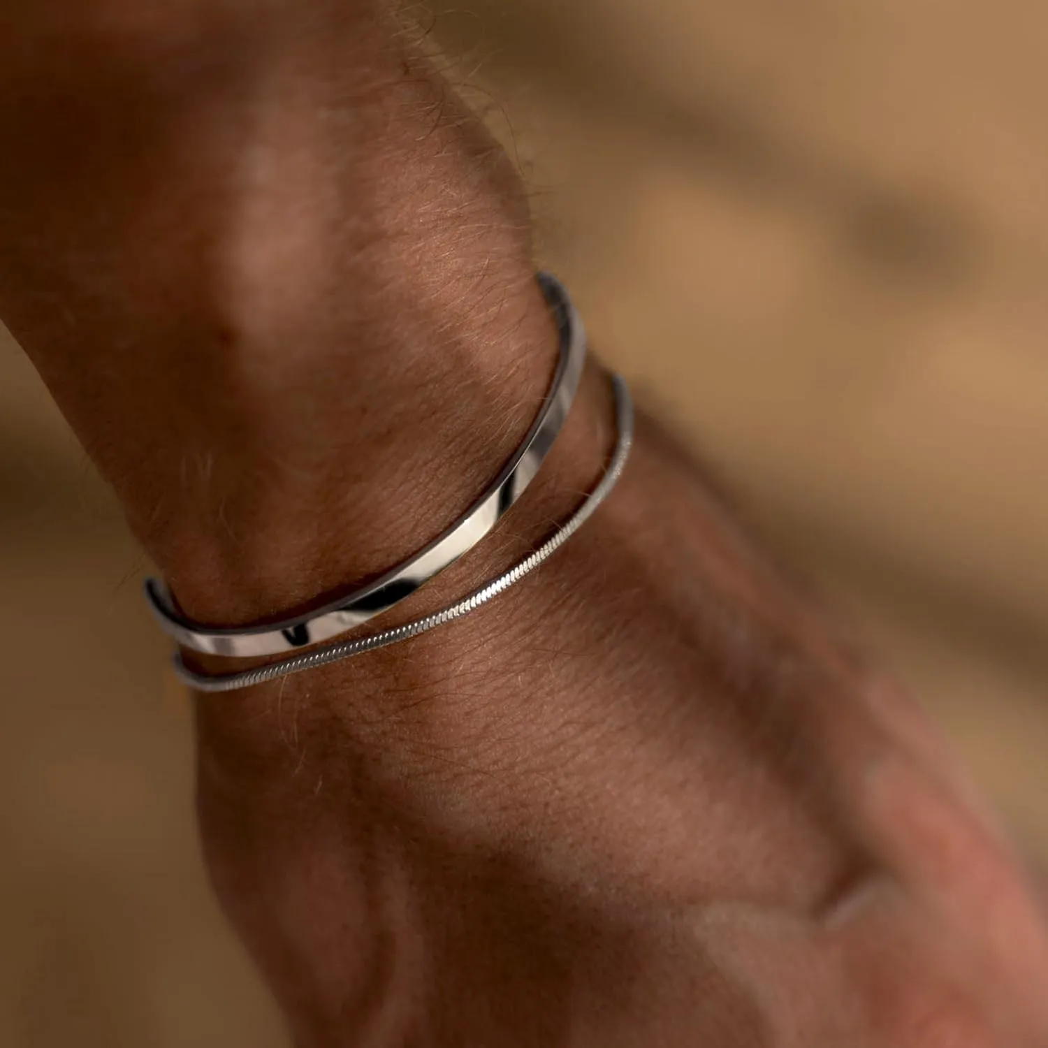 Moodear Fathers Day Gifts for Dad from Daughter Wife Son Stackable Bracelets for Men - Dainty 925 Sterling Silver/14K Gold Plated Cuff Snake Box Cuban Link Chain Bangle Bracelet Set Mens Jewelry
