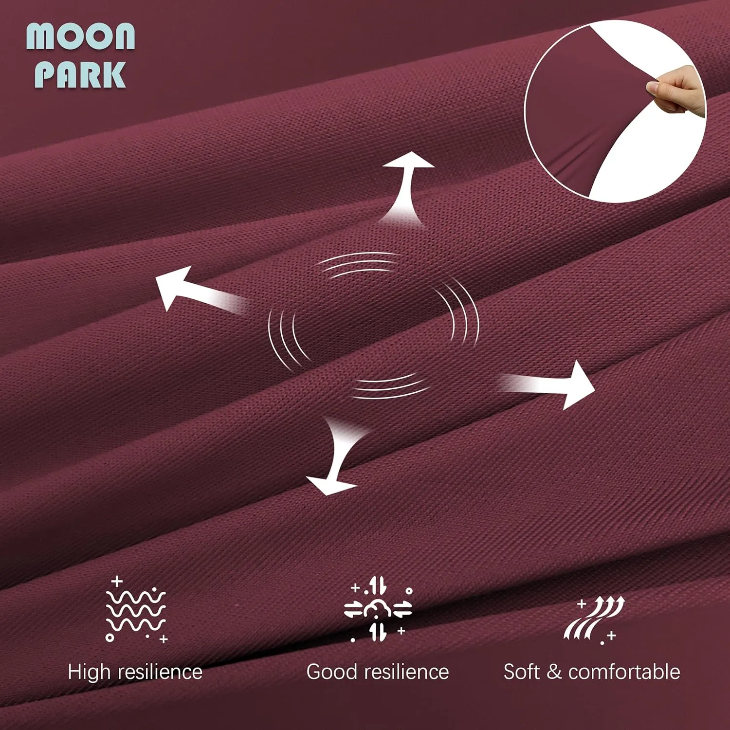 MOON PARK Pregnancy Pillows for Sleeping - U Shaped Full Body Maternity Pillow with Removable Cover - Support for Back, Legs, Belly, HIPS - 57 Inch - Burgundy - Cooling Cover