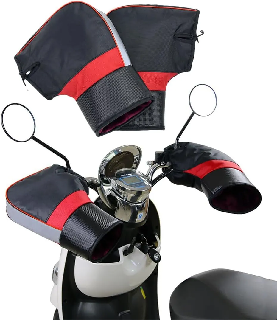 Motorcycle Handlebar Gloves Windproof Waterproof Winter Cycling Gloves Mittens Universal Motorbike Hands Warmer Snowmobile Scooter ATV Motorbike Handle Grip Gloves Thermal Gloves E-bike Cycling Gloves