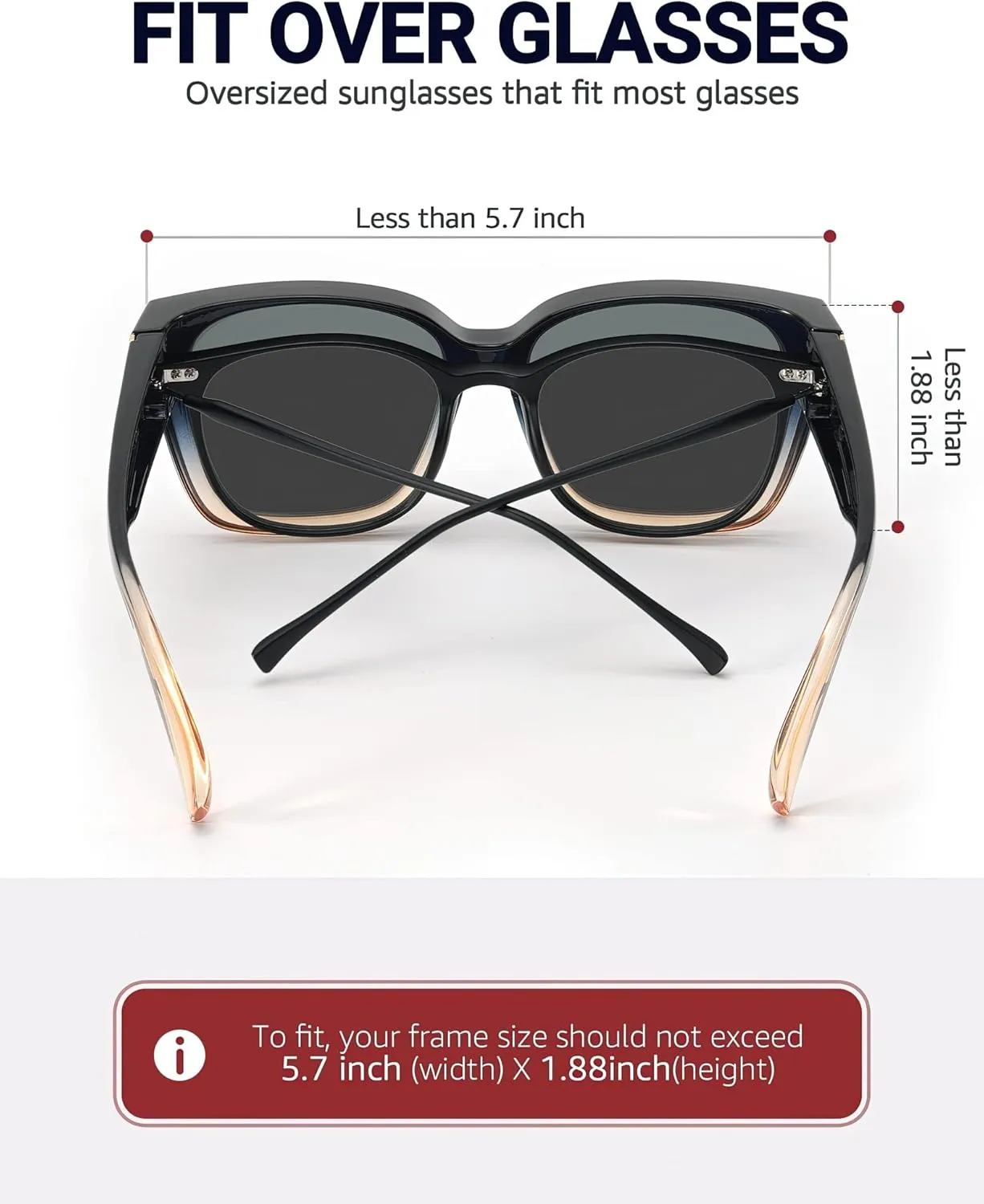 Myiaur Fit Over Sunglasses for Women, Trendy Designer Style Oversized Polarized Sunglasses for Driving with UV400 Protection