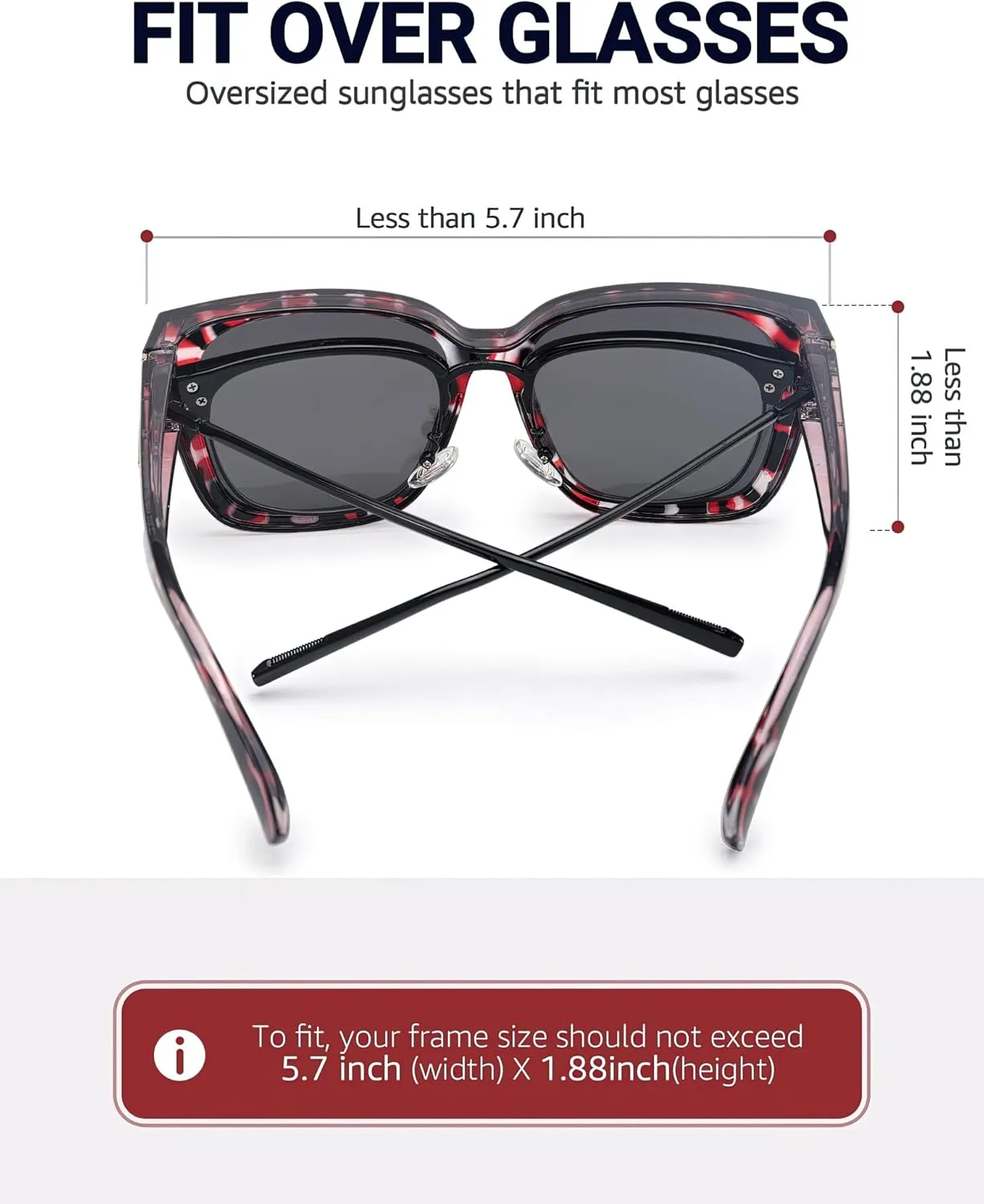 Myiaur Fit Over Sunglasses for Women, Trendy Designer Style Oversized Polarized Sunglasses for Driving with UV400 Protection