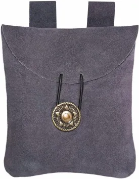 Mythrojan Medieval Renaissance Suede Jewelry Belt Pouch LARP Costume Waist Bag  Dark Blue
