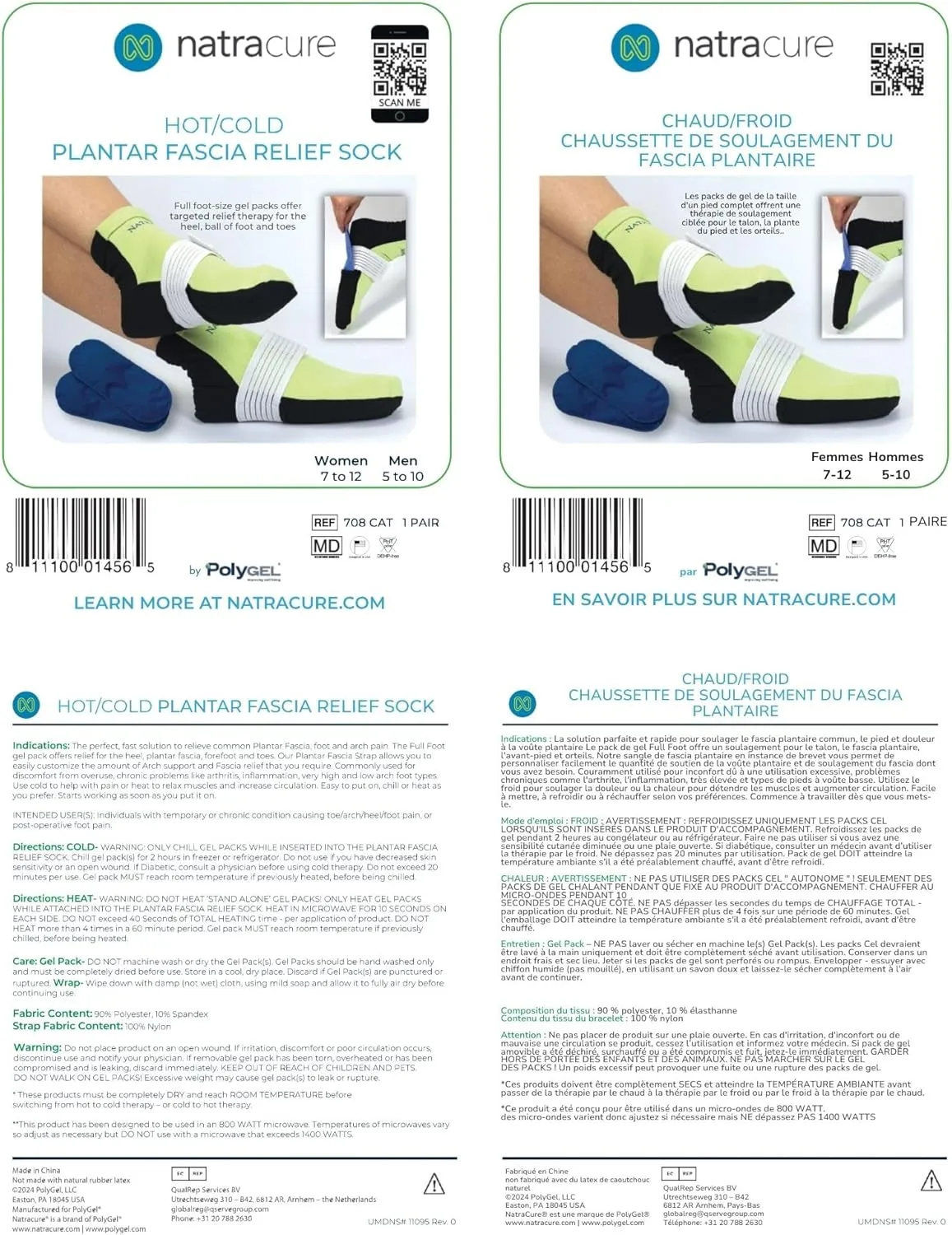NatraCure Plantar Fasciitis Cold Therapy Socks with Compression Band - Cold Socks, Reusable Ice Socks For Feet, Ice Packs For Feet, Arch Pain, Heel Pain, Swelling - FBA708 CAT - (Size: Small/Medium)